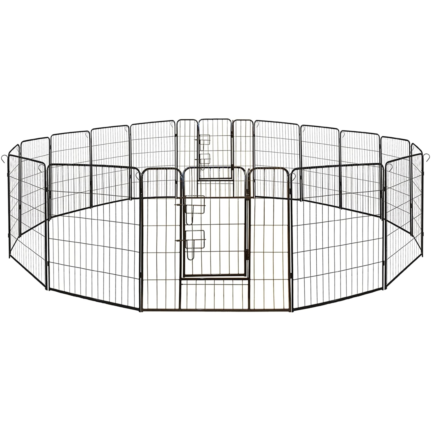 ALEKO® 2DK32X32 Heavy Duty Pet Playpen Dog Kennel Pen Exercise Cage Fence 16 Panel 32X32 Inches