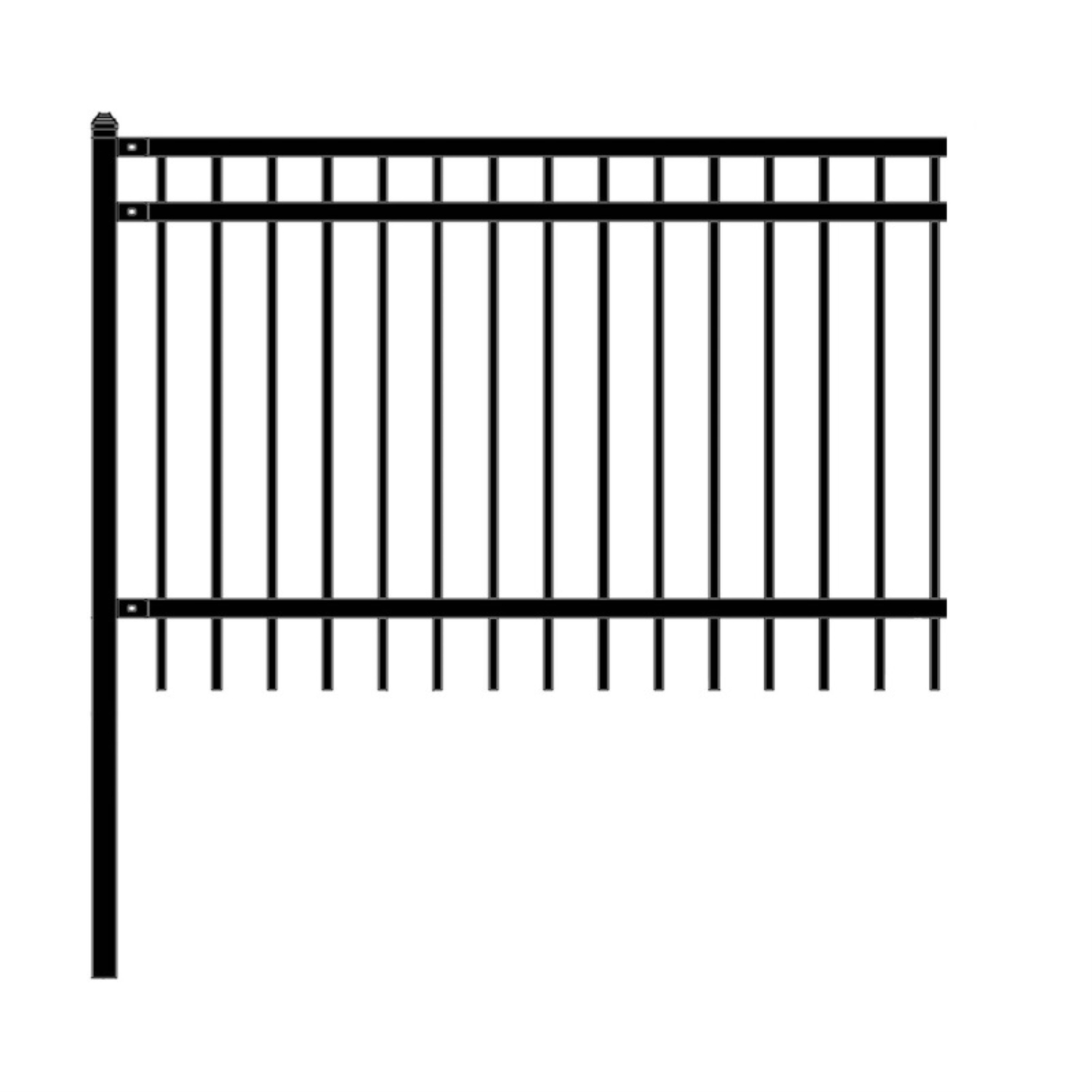 ALEKO® Nice Style Self Unassembled Steel Fence, 6' x 4' Black