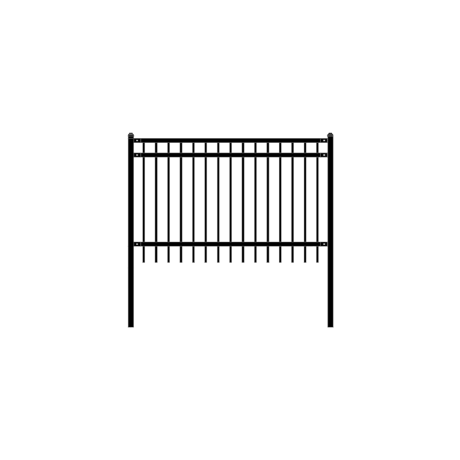 ALEKO® Nice Style Self Unassembled Steel Fence, 6' x 4' Black