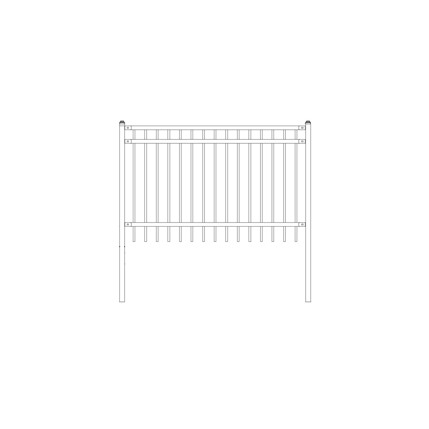 ALEKO® Nice Style Self Unassembled Steel Fence, 6' x 4' Black