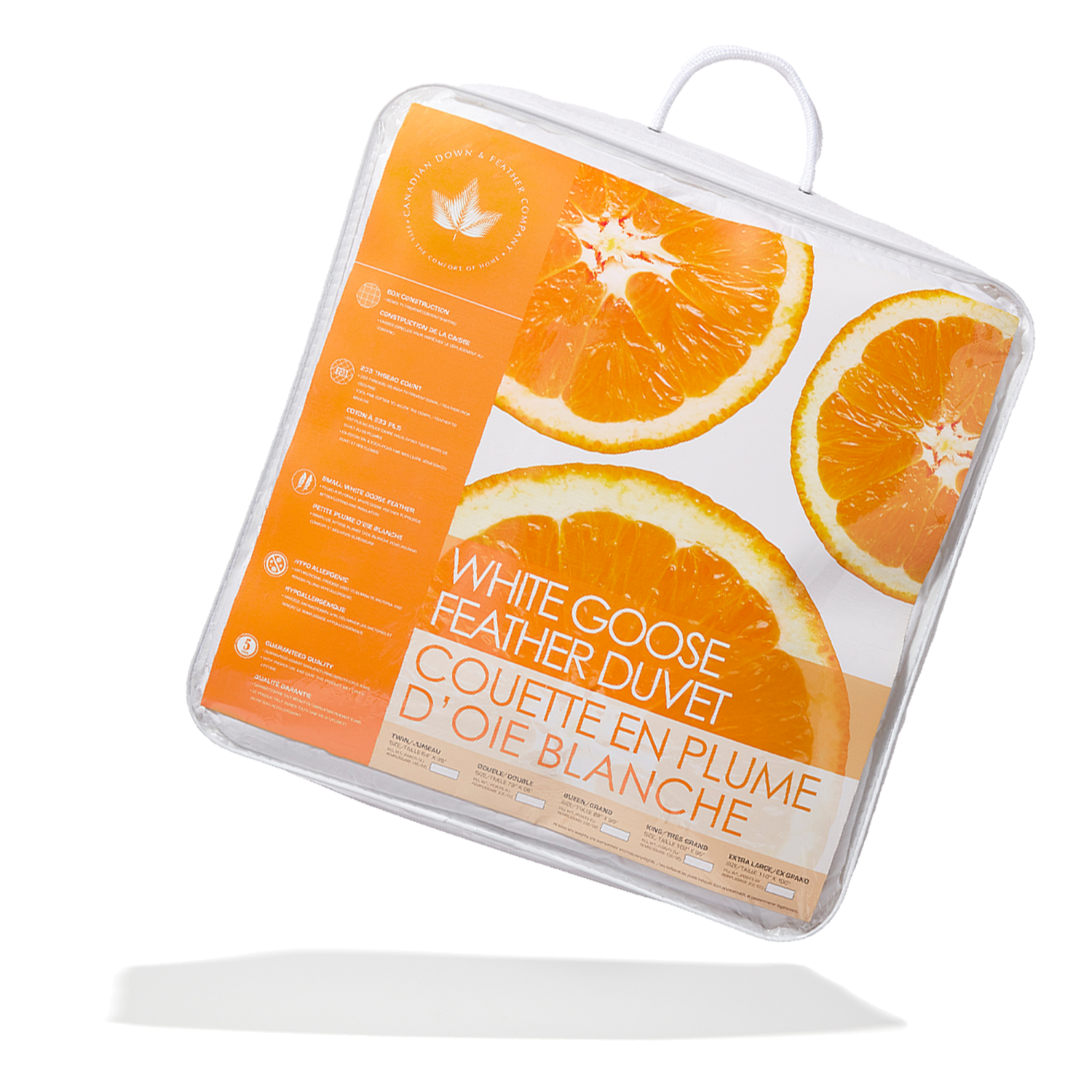 Duvet & plumes Co - couette plumes d'oie blanche - lit 1 place, toute saison