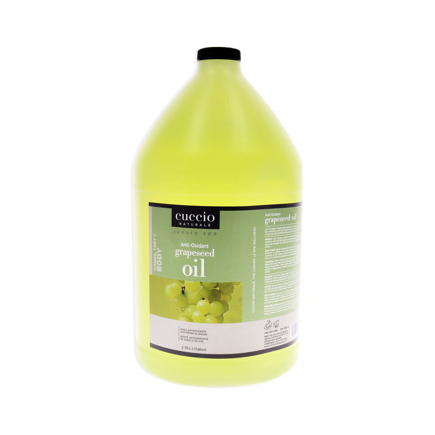 Huile anti-oxydante Luxury Spa - pépins de raisin de Cuccio Natale pour unisexe - huile de 1 gallons