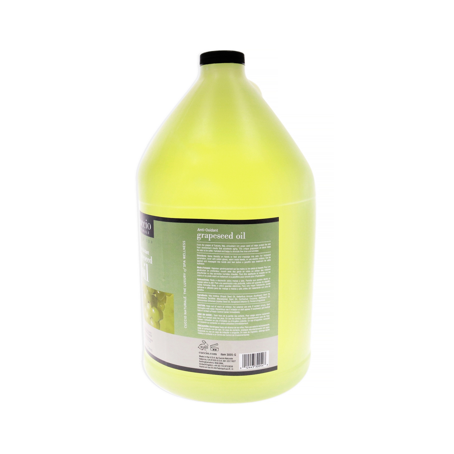 Huile anti-oxydante Luxury Spa - pépins de raisin de Cuccio Natale pour unisexe - huile de 1 gallons