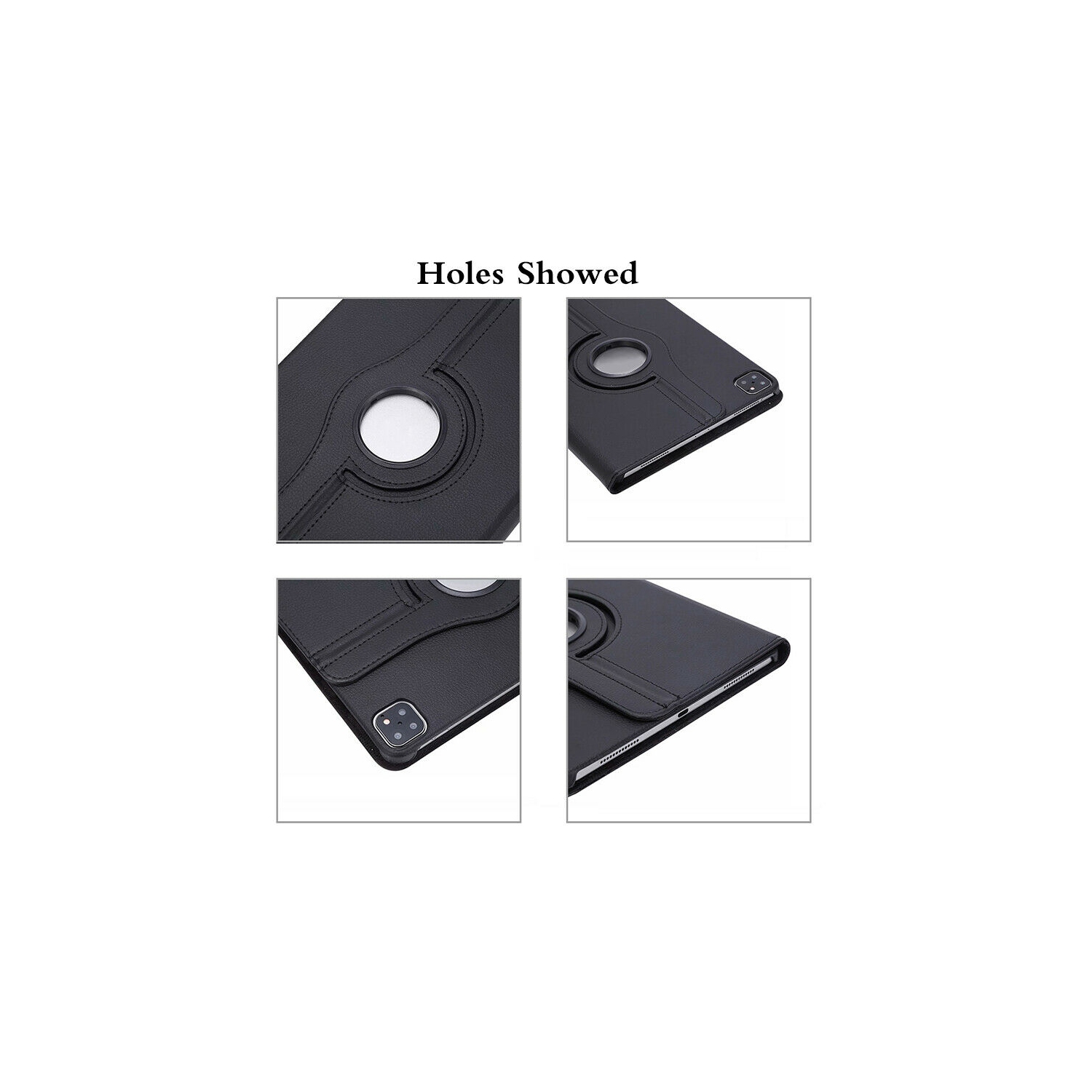 [CSmart] Étui intelligent avec support rotatif en cuir de polyuréthane 360 pour iPad Pro de 11 po 1st 2nd 3rd gén. 2018/2020/2021, or rose