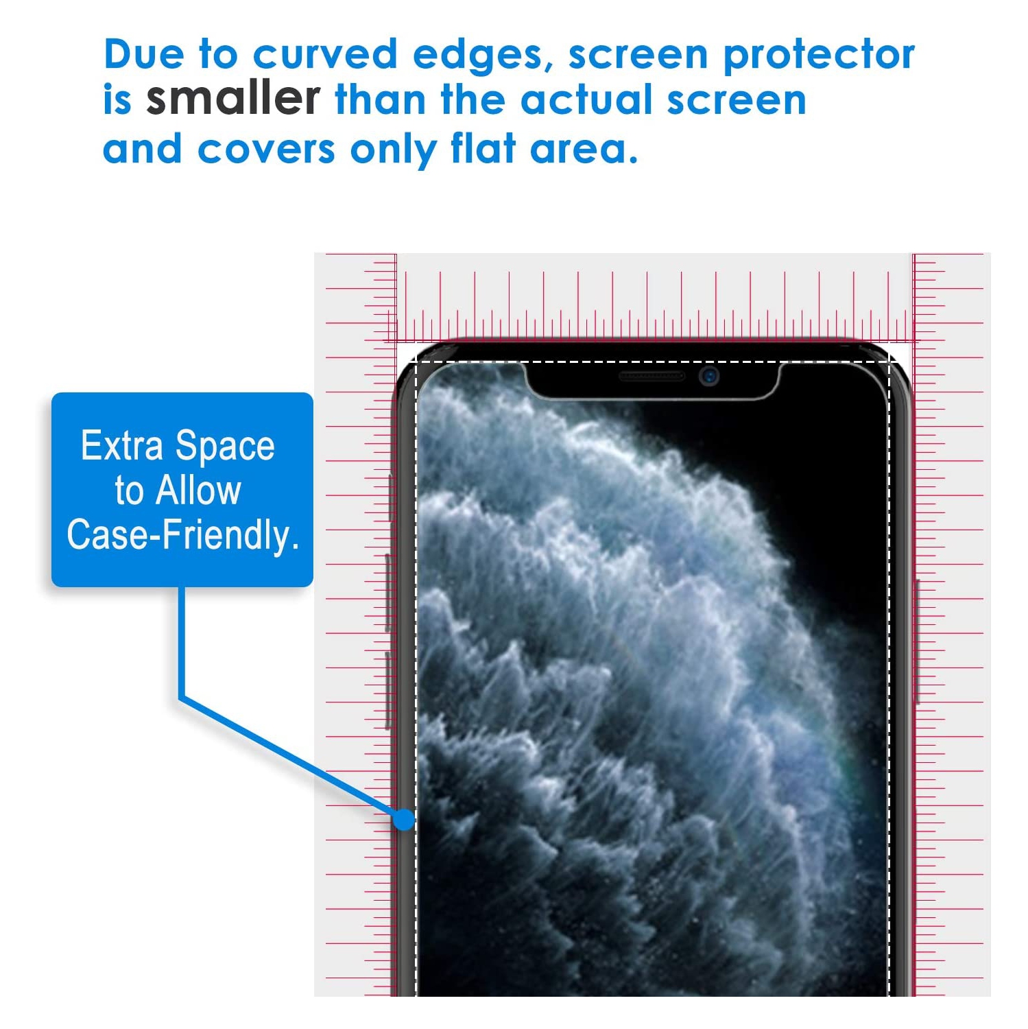 Tempered Glass Ultra Screen Protection for Apple iPhone 11 Pro, iPhone Xs and iPhone X 2-Pack