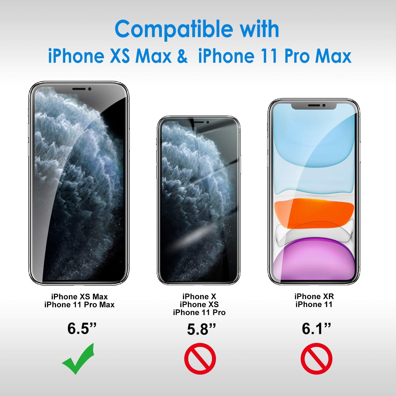 Protecteur d’écran en verre trempé Ultra pour iPhone 11 Pro Max d’Apple, 2 iPhone XS Max