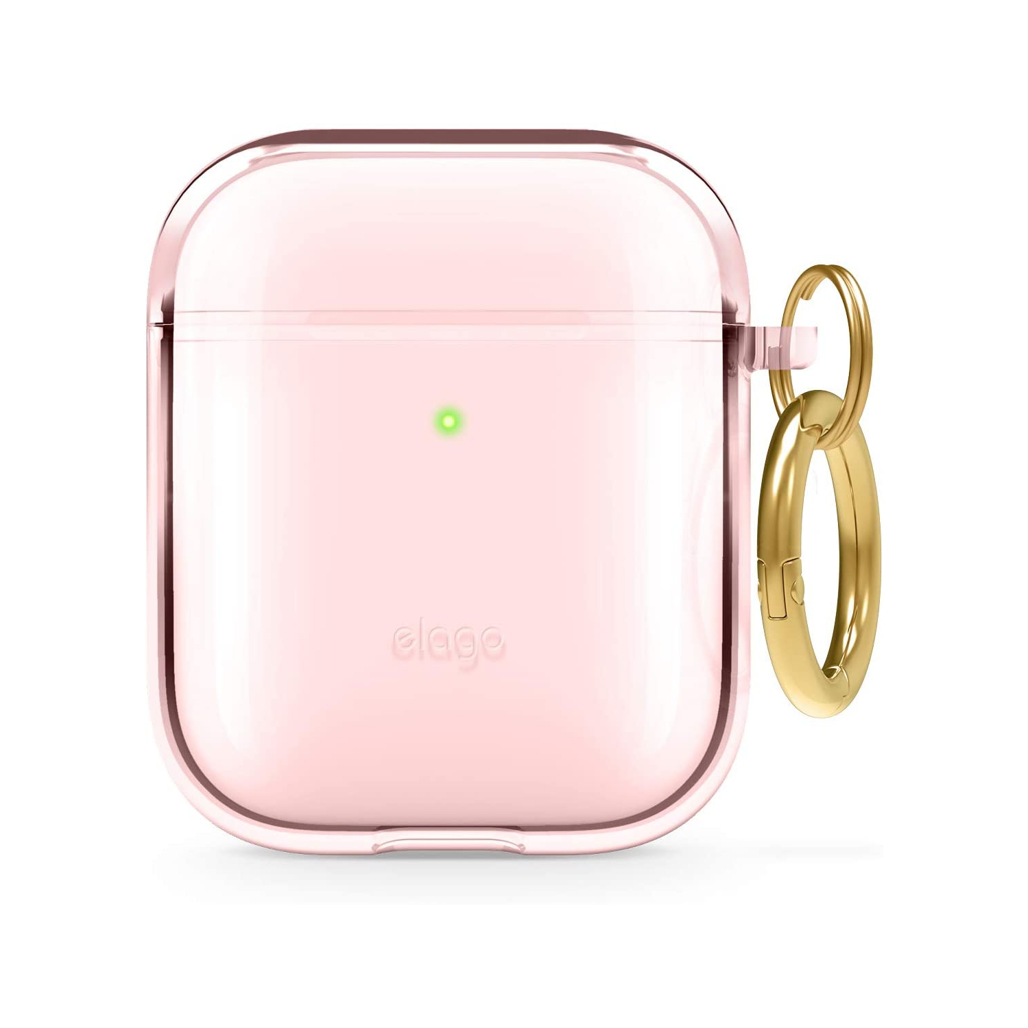 elago Clear Airpods Case with Keychain Designed for Apple Airpods 1&2 [Lovely Pink]