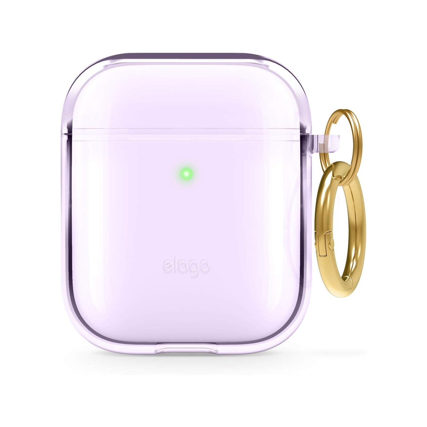 elago Clear Airpods Case with Keychain Designed for Apple Airpods 1&2 [Lavender]