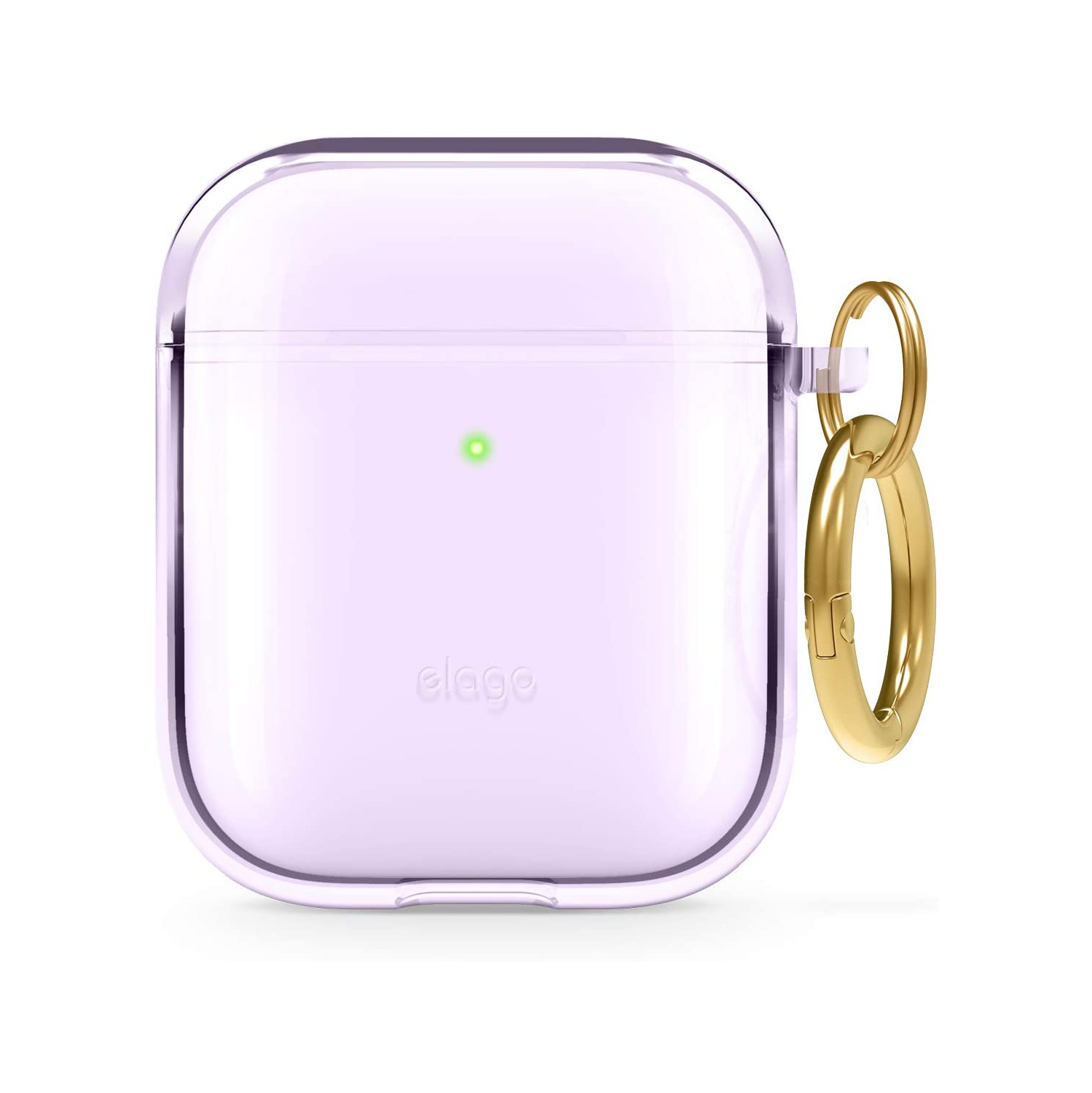 elago Clear Airpods Case with Keychain Designed for Apple Airpods 1&2 [Lavender]