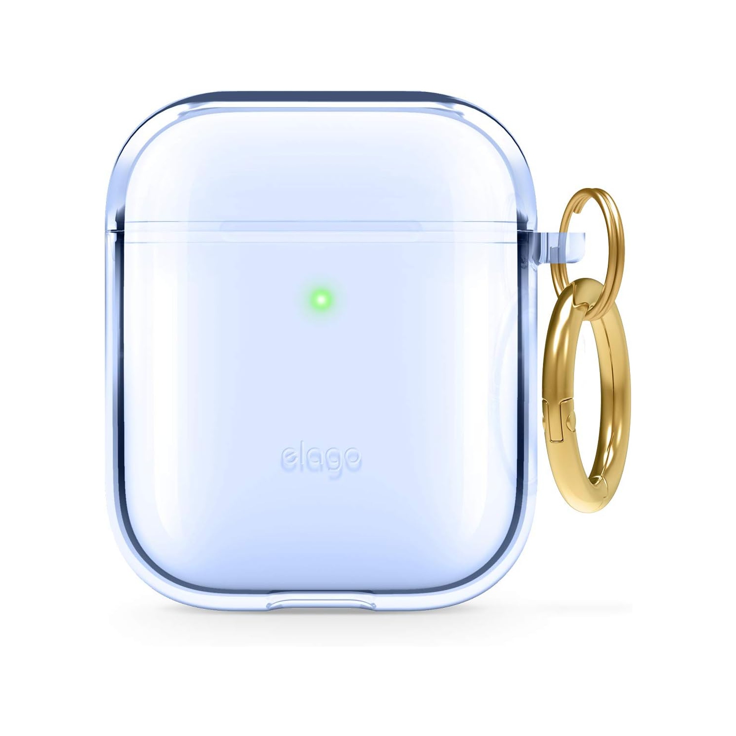 elago Clear Airpods Case with Keychain Designed for Apple Airpods 1&2 [Aqua Blue]