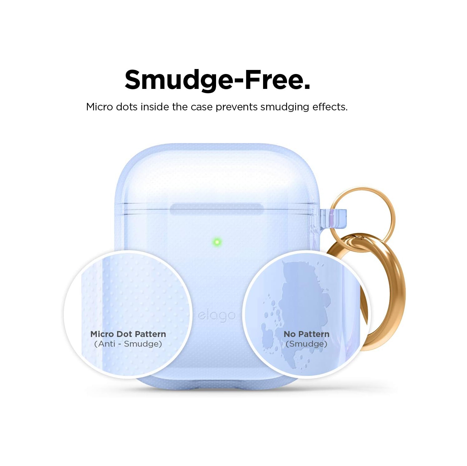 elago Clear Airpods Case with Keychain Designed for Apple Airpods 1&2 [Aqua Blue]