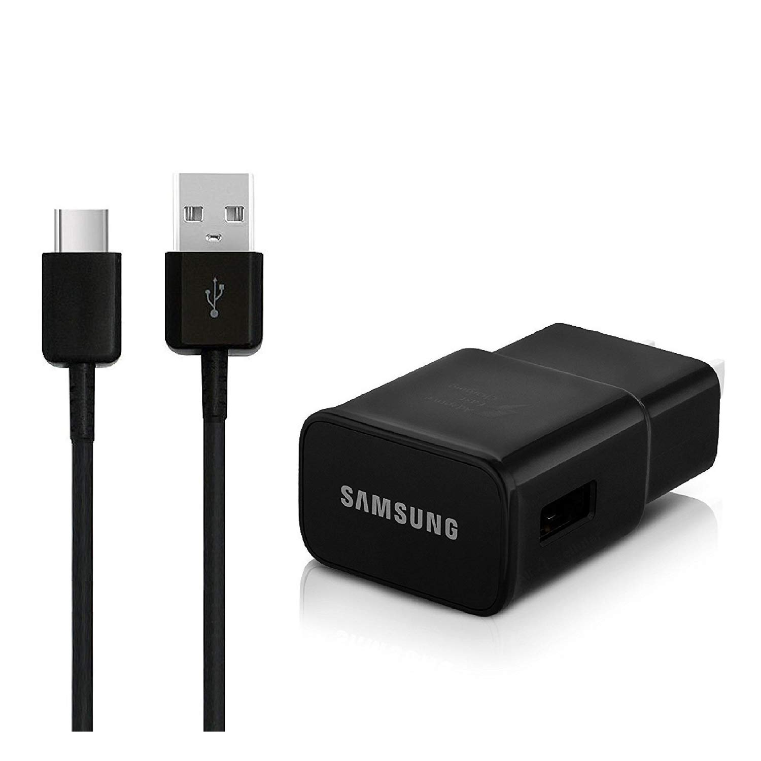 Samsung Fast Adaptive Charging Wall Charger EP-TA20JBE + 2 X Type USB C Cable EP-DG950CBE For Samsung Galaxy tab A 10.1 (2019)
