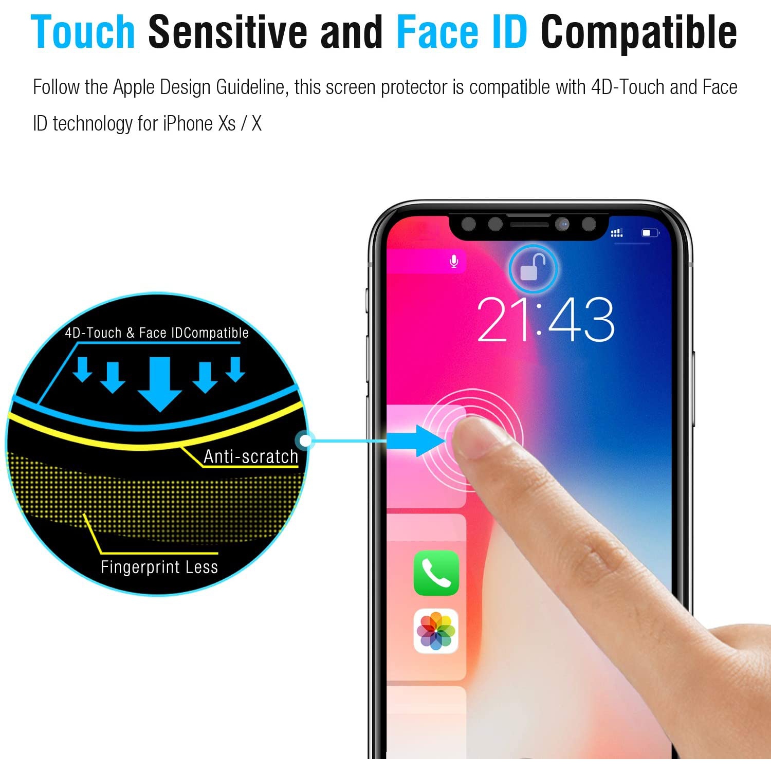 Protection d’écran en verre trempé Ultra Privacy Edge to Edge pour iPhone 11 Pro Max/XS Max