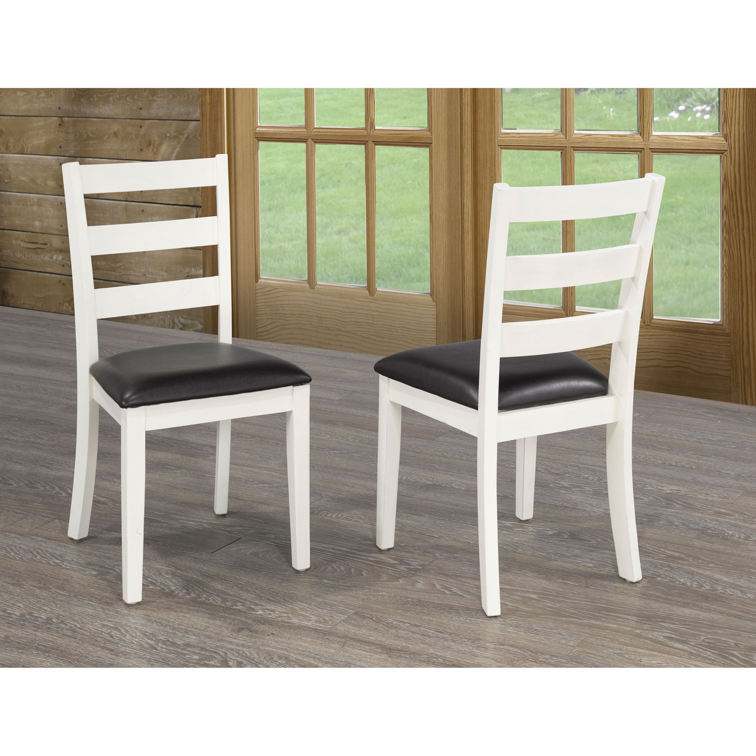 Ensemble de salle à manger contemporain et décontracté de 7 pièces de Brassex - Expresso/Chêne blanc