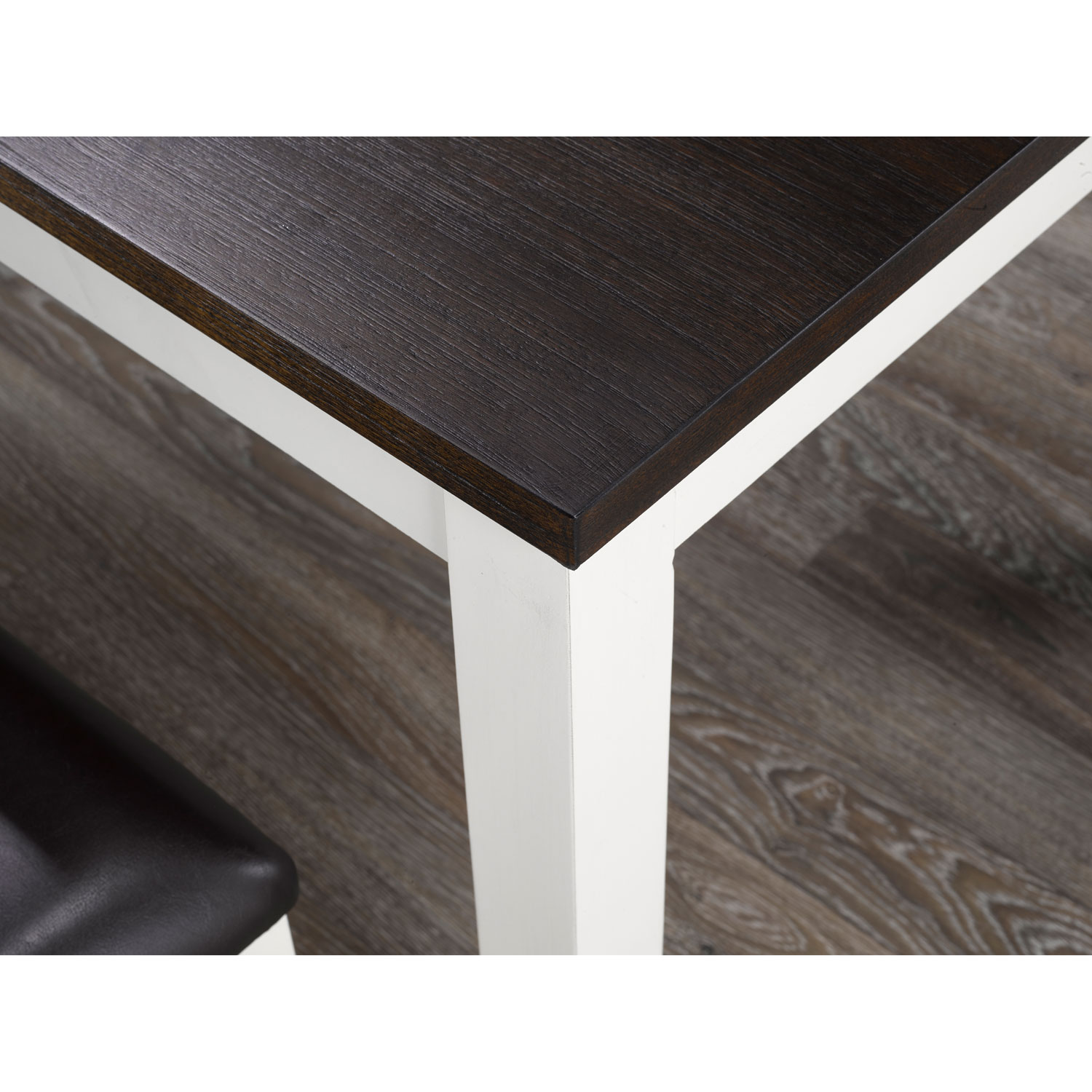 Ensemble de salle à manger contemporain et décontracté de 7 pièces de Brassex - Expresso/Chêne blanc