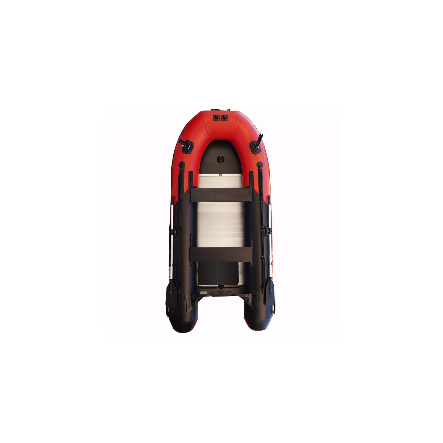 ALEKO® BTF320RBK PRO Inflatable Fishing Boat Raft 10.5Ft Aluminum Floor 4 Person Fishing Rod Holders , Red Black