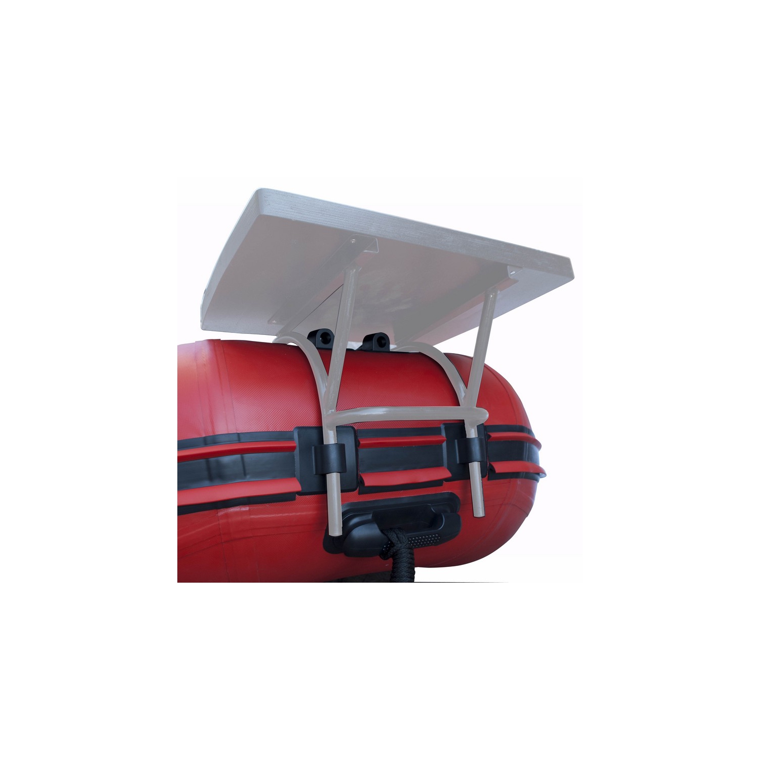 ALEKO® BTF320RBK PRO Inflatable Fishing Boat Raft 10.5Ft Aluminum Floor 4 Person Fishing Rod Holders , Red Black