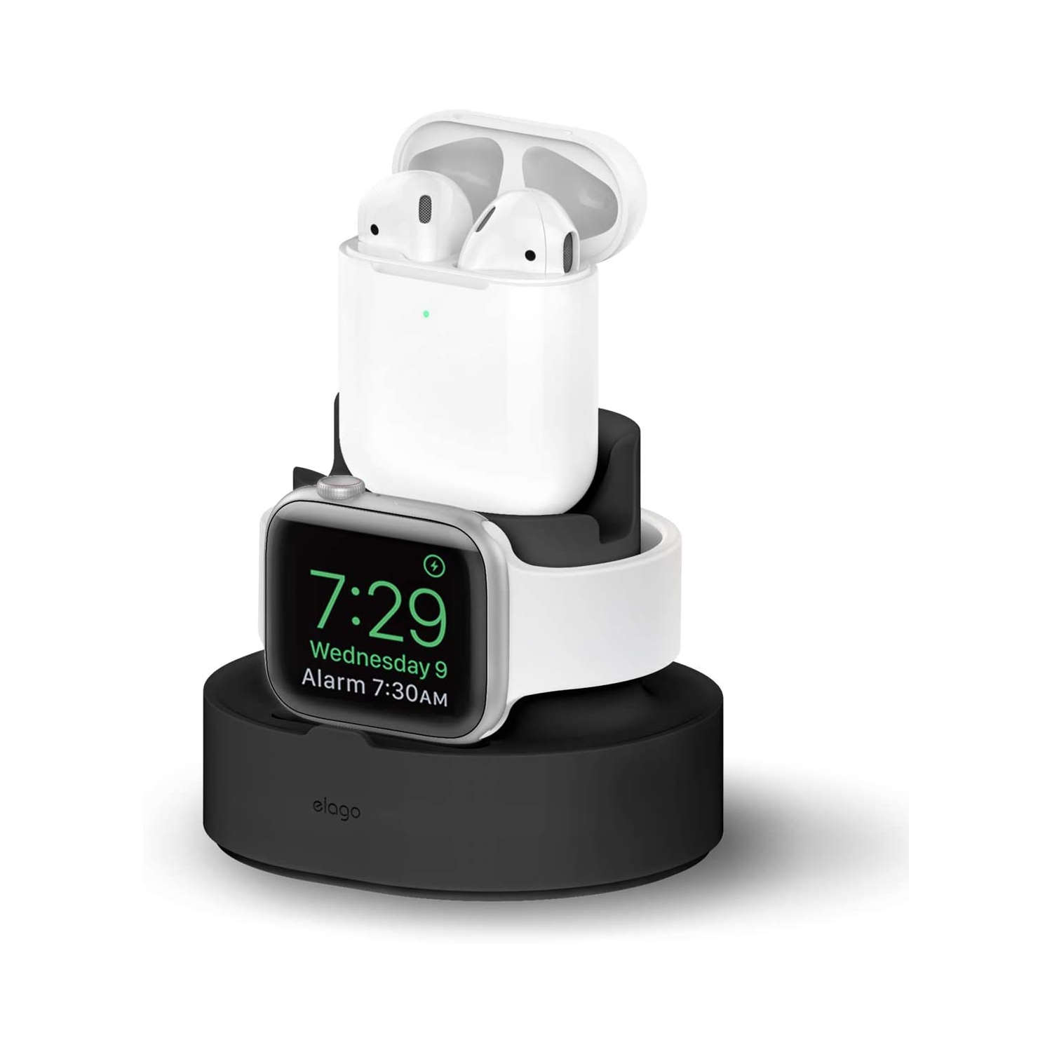 elago Mini Charging Stand [Black] - Compatible with All Apple Watch Series, AirPods 2&1 and All iPhone Models