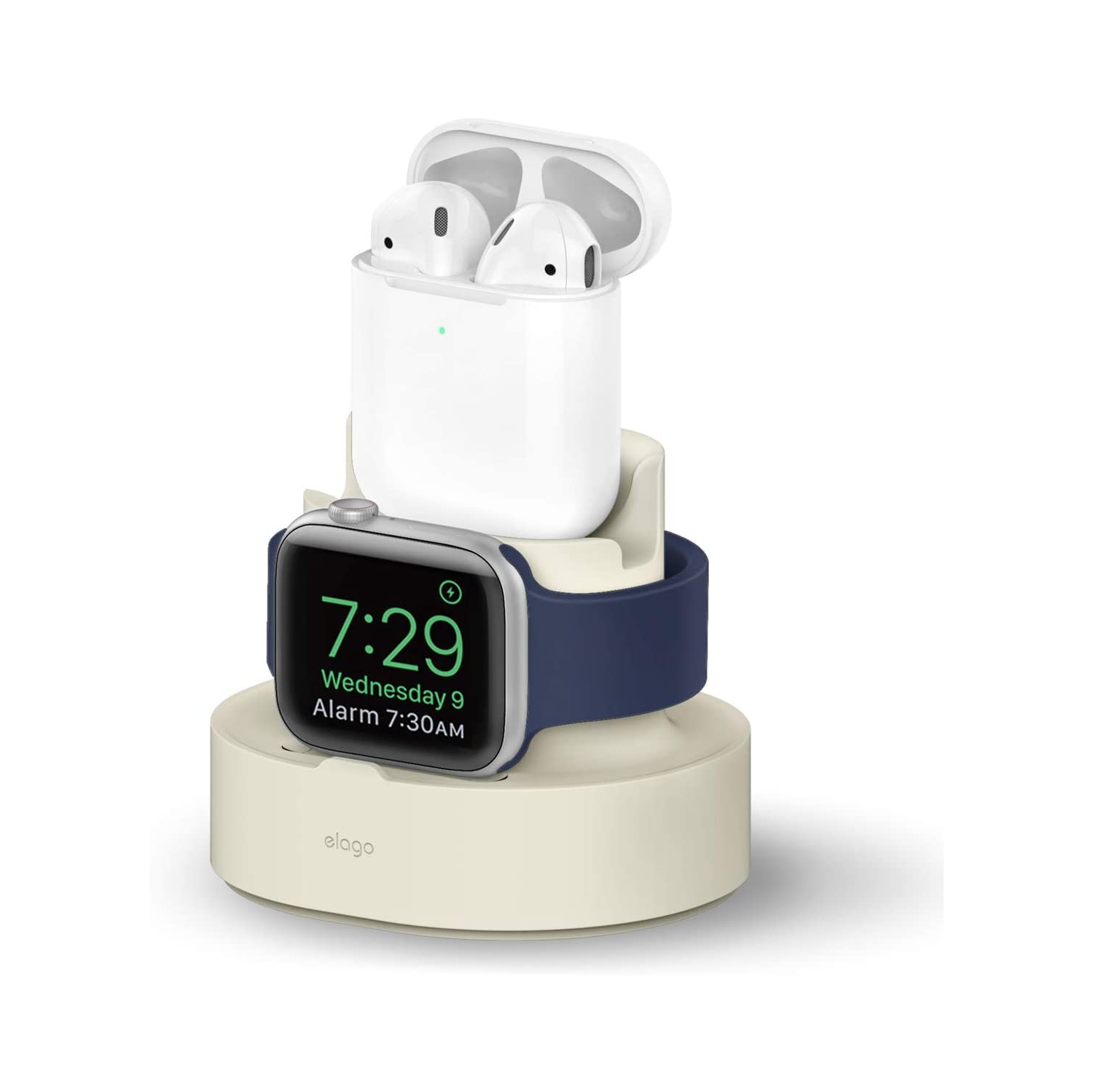 elago Mini Charging Stand [Classic White] - Compatible with All Apple Watch Series, AirPods 2&1 and All iPhone Models