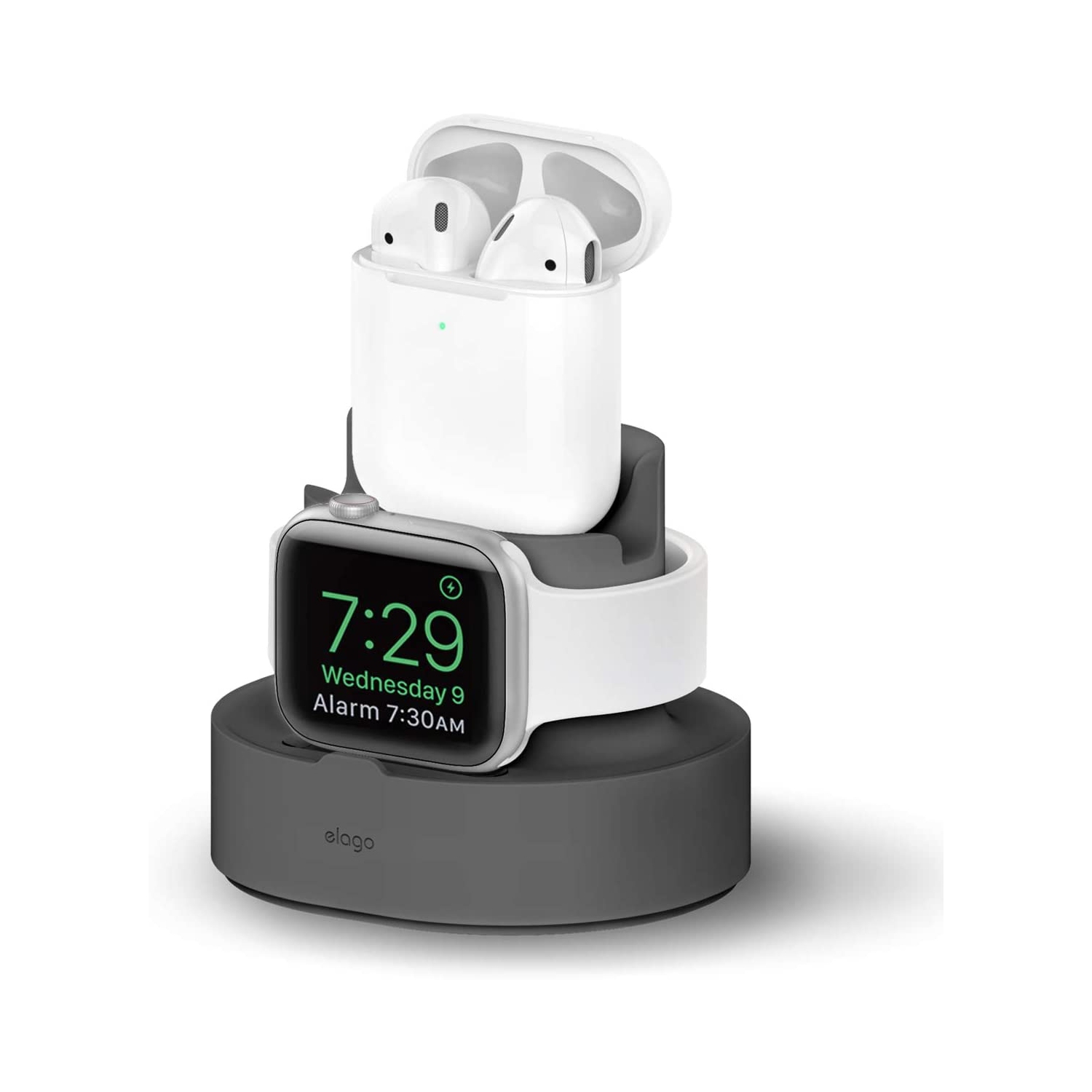 elago Mini Charging Stand [Dark Grey] - Compatible with All Apple Watch Series, AirPods 2&1 and All iPhone Models