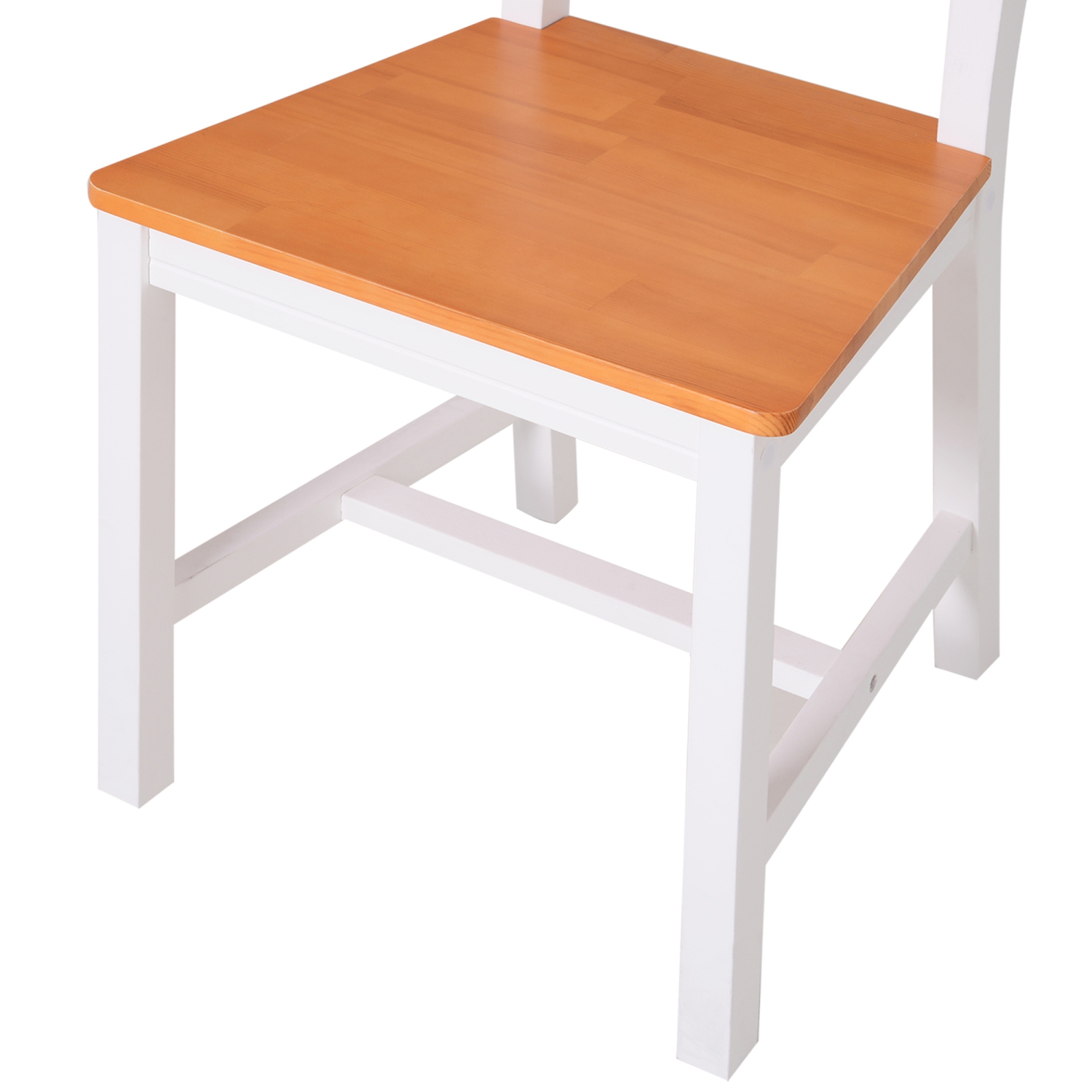 HOMCOM – Ensemble de table de salle à manger pour 4, table de cuisine 5 pièces en pin avec chaises à dossier haut, table rectangulaire et 4 chaises
