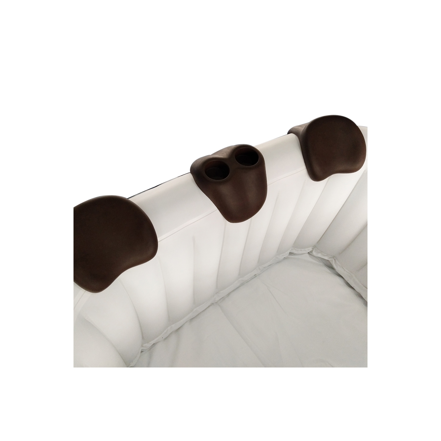 Ensemble de 3 pièces amovibles avec appuie-tête et porte-gobelet pour spa gonflable à remous - Brun