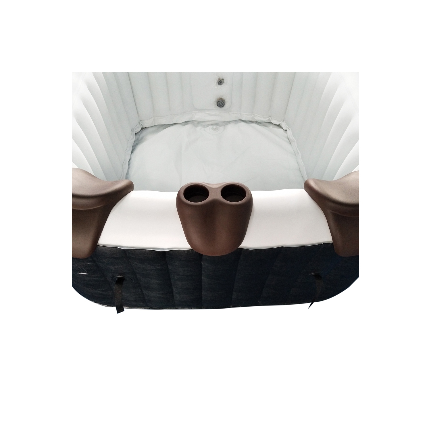 Ensemble de 3 pièces amovibles avec appuie-tête et porte-gobelet pour spa gonflable à remous - Brun
