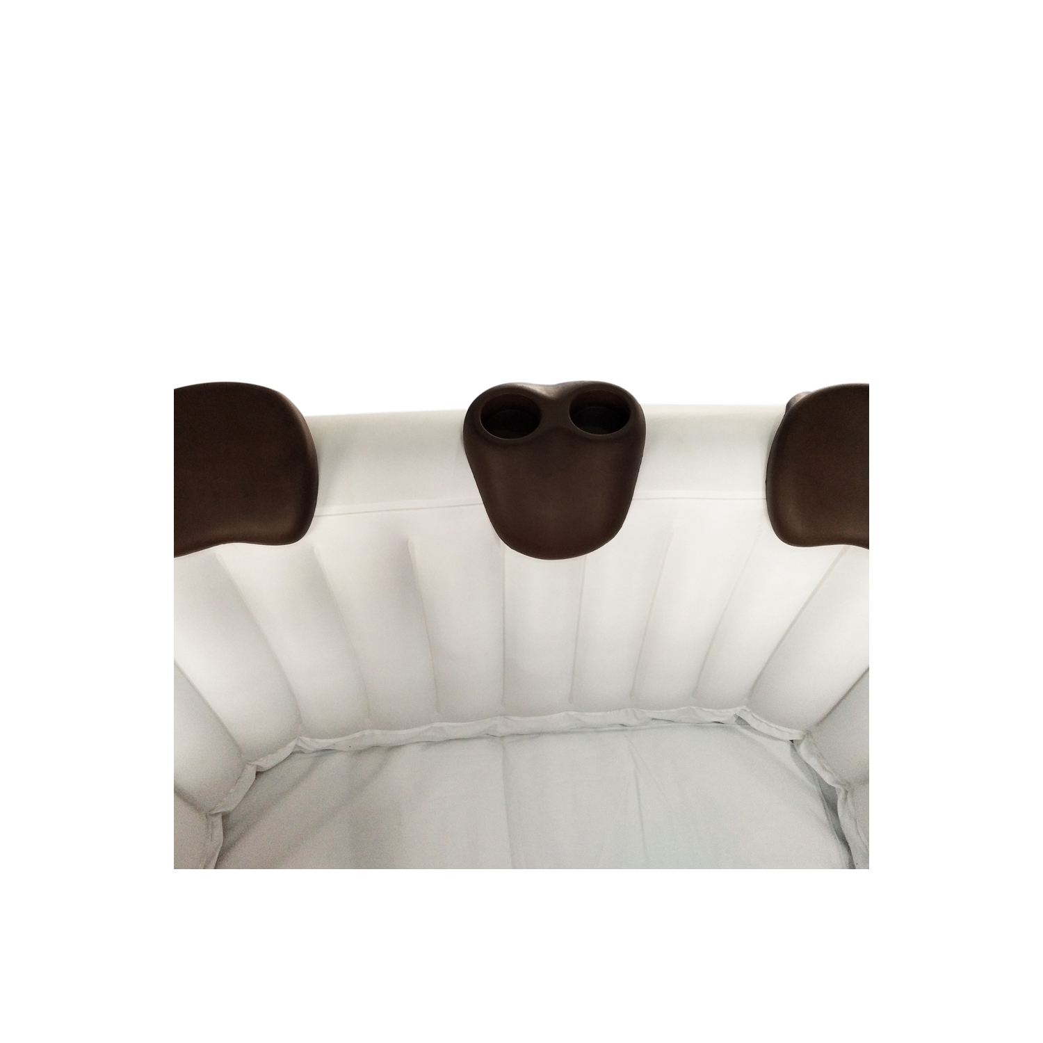 Ensemble de 3 pièces amovibles avec appuie-tête et porte-gobelet pour spa gonflable à remous - Brun