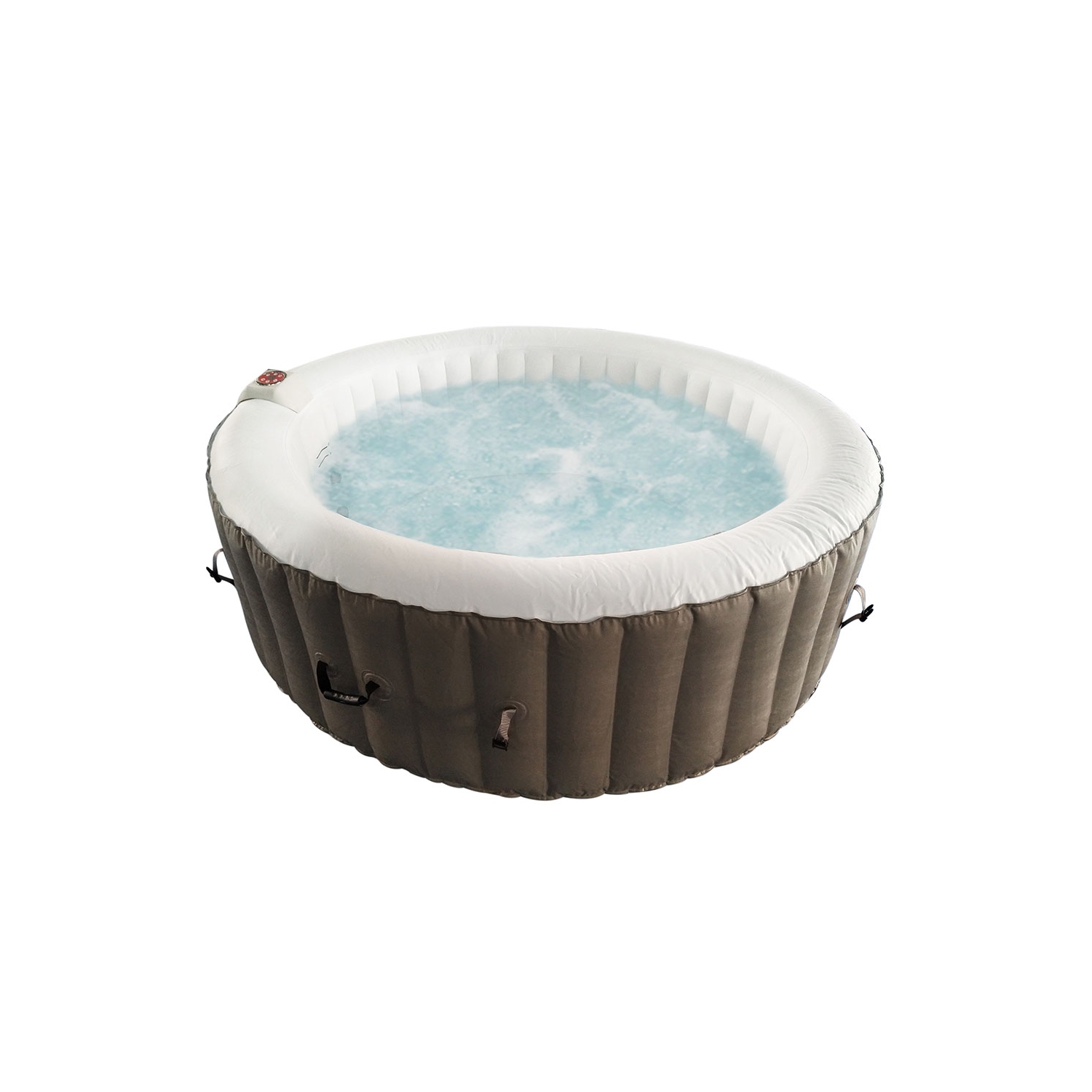 ALEKO HTIR6BKW Round Inflatable Jetted Hot Tub with Cover - 6 Person - 265 Gallon - Black and White