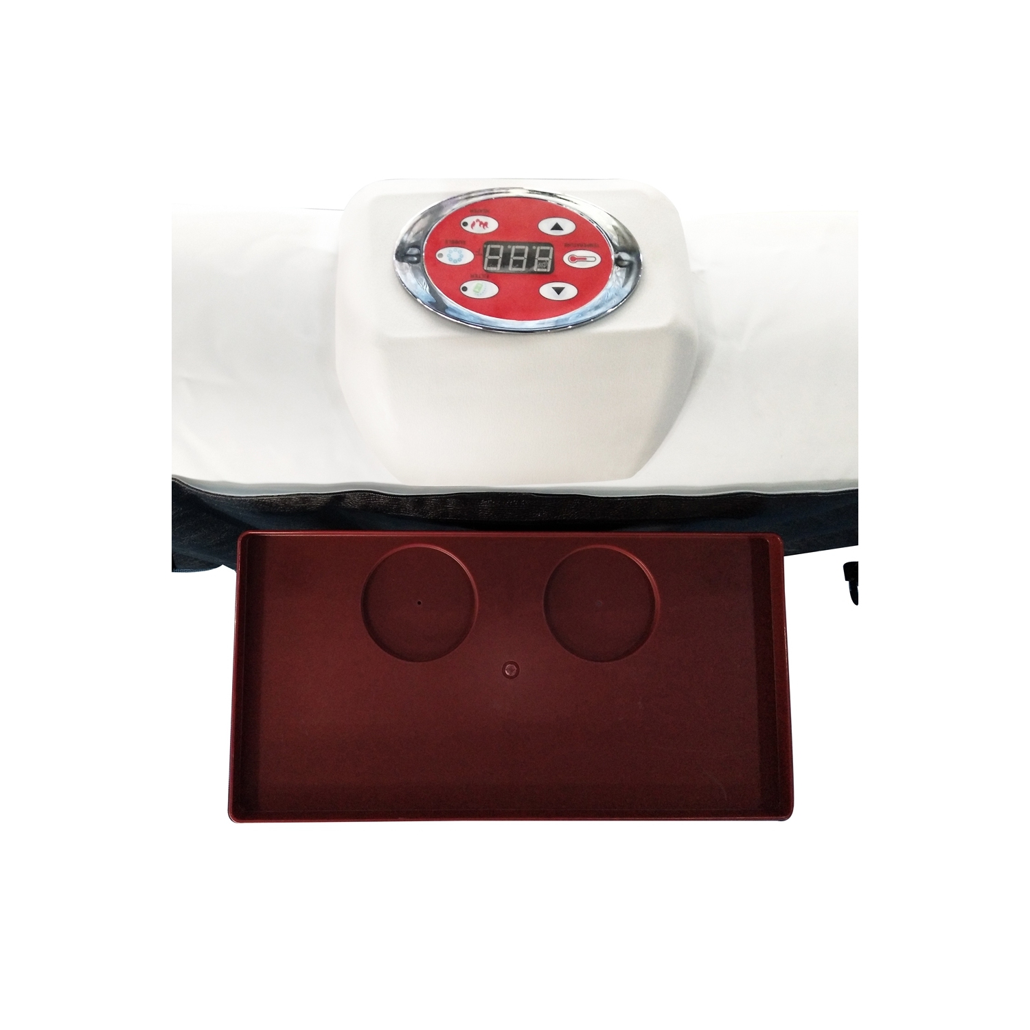 ALEKO HTIO2BKW Oval Inflatable Jetted Hot Tub with Drink Tray and Cover - 2 Person - 145 Gallon - Black and White