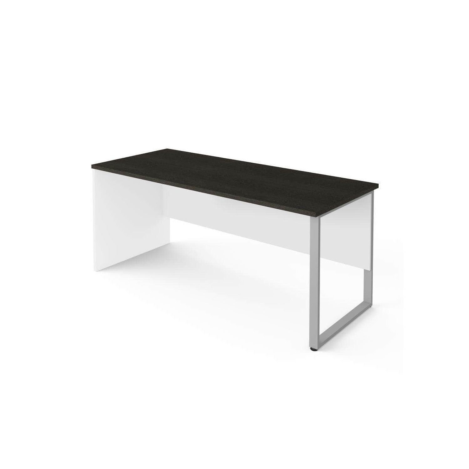 Bureau de table Pro-concept plus avec pattes rectangulaires en métal - Blanc et gris foncé