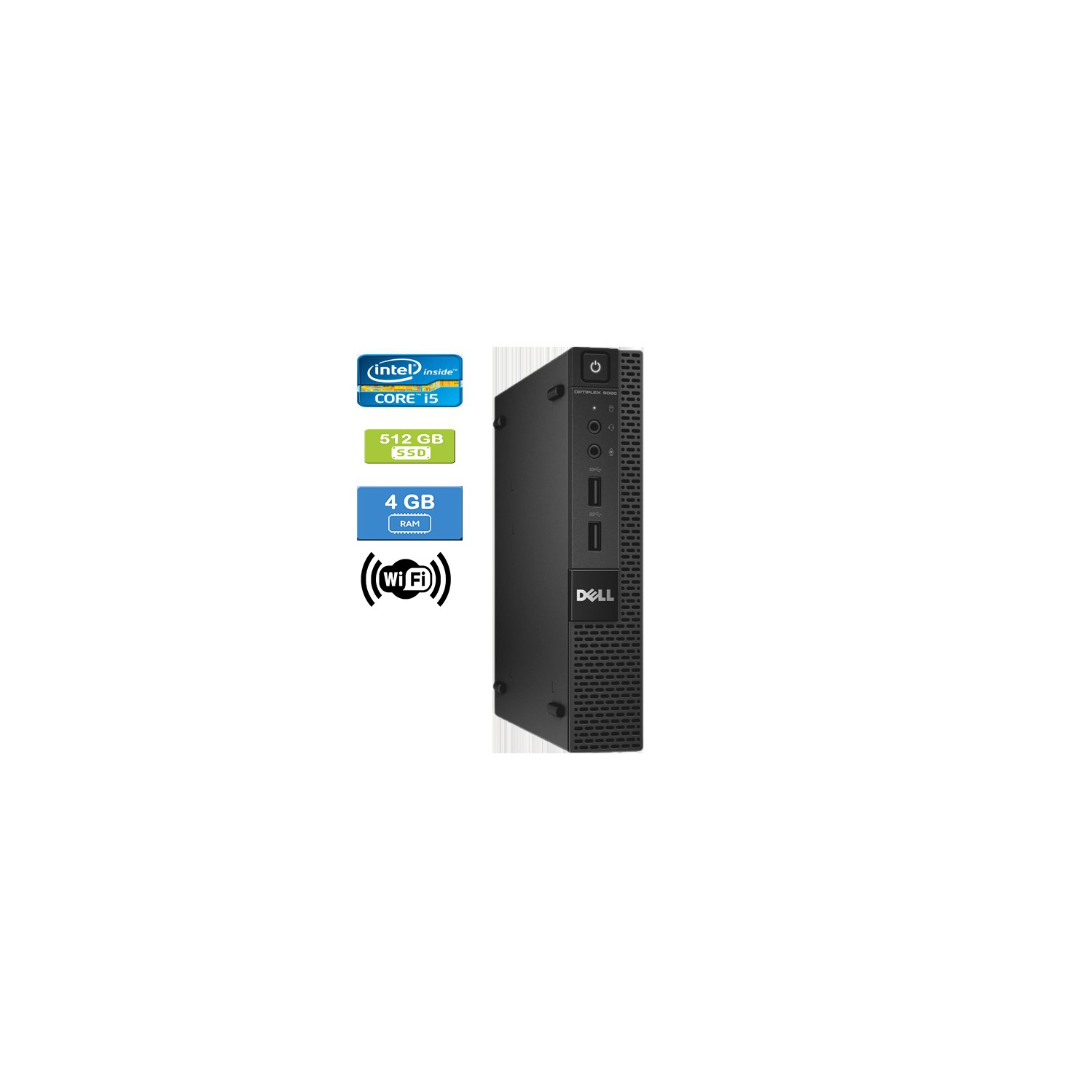 Refurbished - Dell 9020 MICRO Intel Core i5-4590T 2.00 GHz, 4GB, 512GB SSD, Win 10 Pro