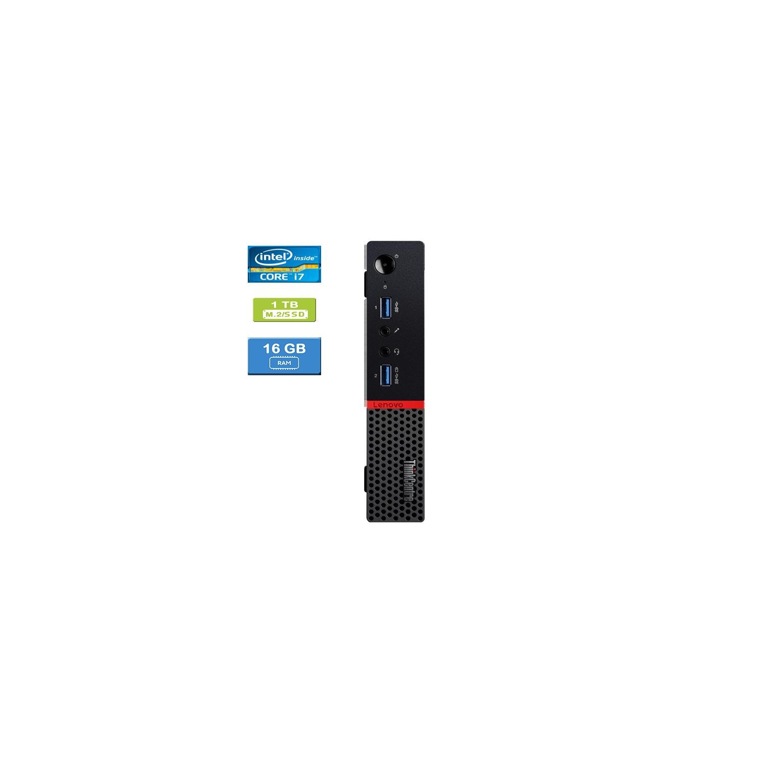 Refurbished - LENOVO M900 TINY Intel Core i7-6700T 2.80 GHz, 16GB, M.2/1TB SSD, Win 10 Home