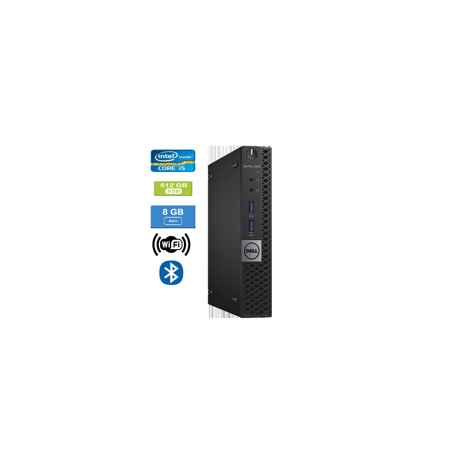 Refurbished - Dell 3040 MICRO Intel Core i5-6500T 2.50 GHz, 8GB, 512GB SSD, Win 10 Home