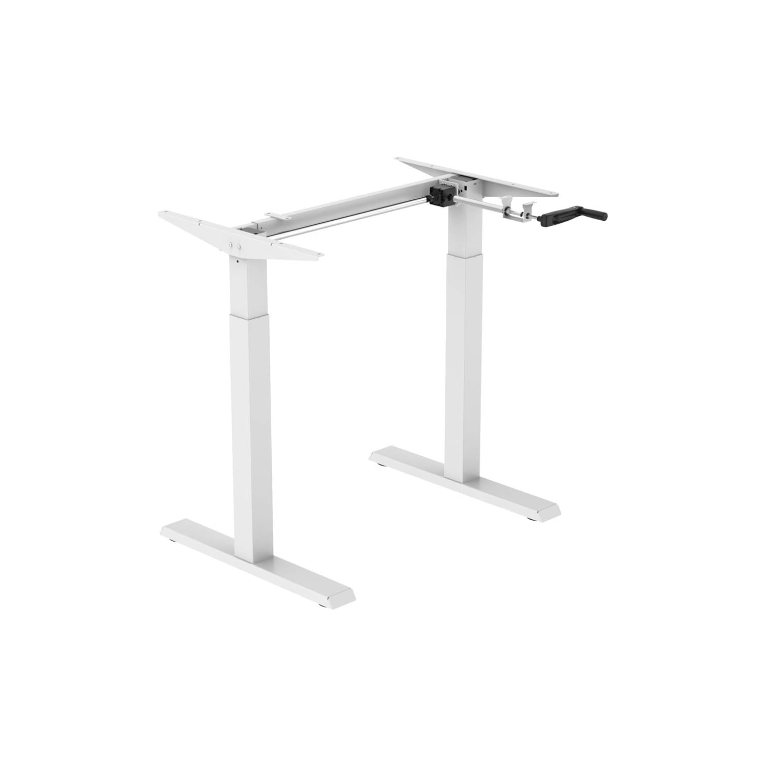 Boost Industries FS-DR22C-WH Compact Manual Crank Height Adjustable White Desk Frame