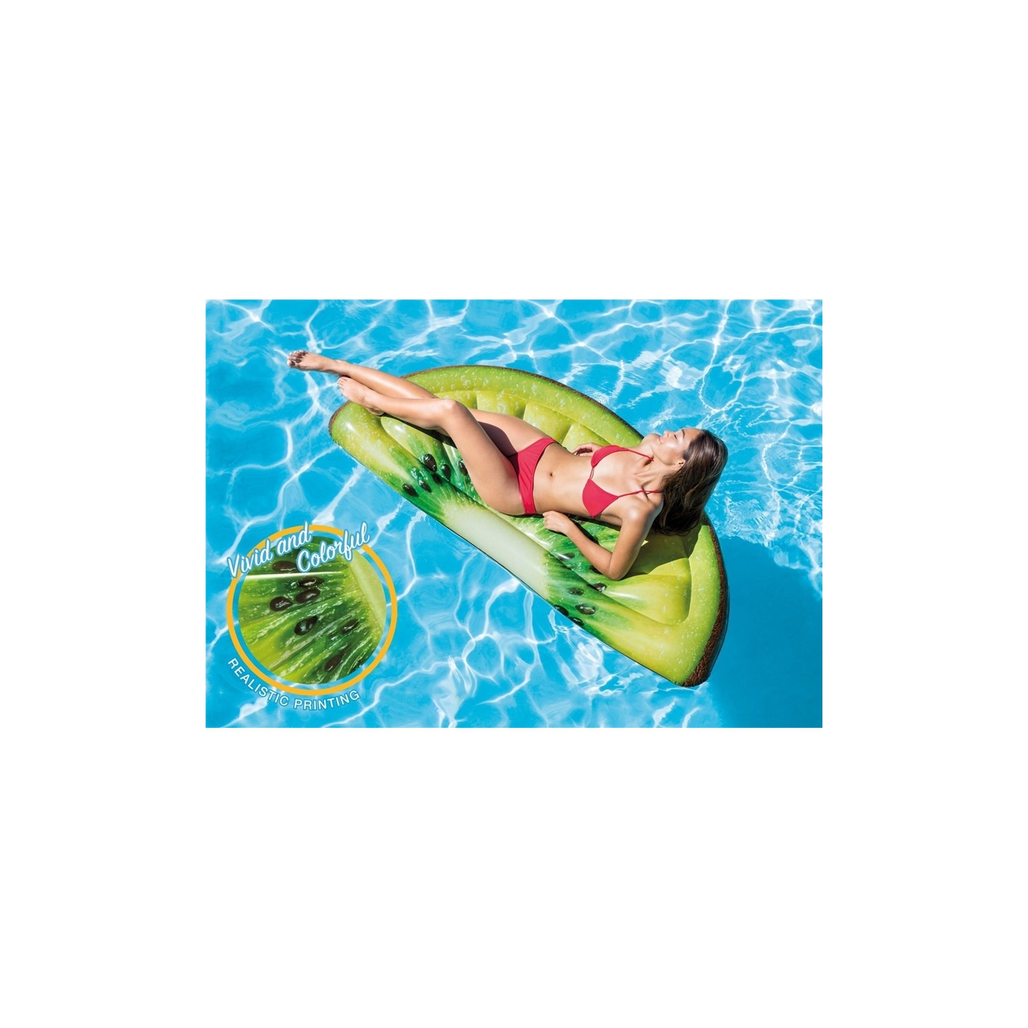 Intex - Giant Kiwi Slice Inflatable Pool Mattress, Green