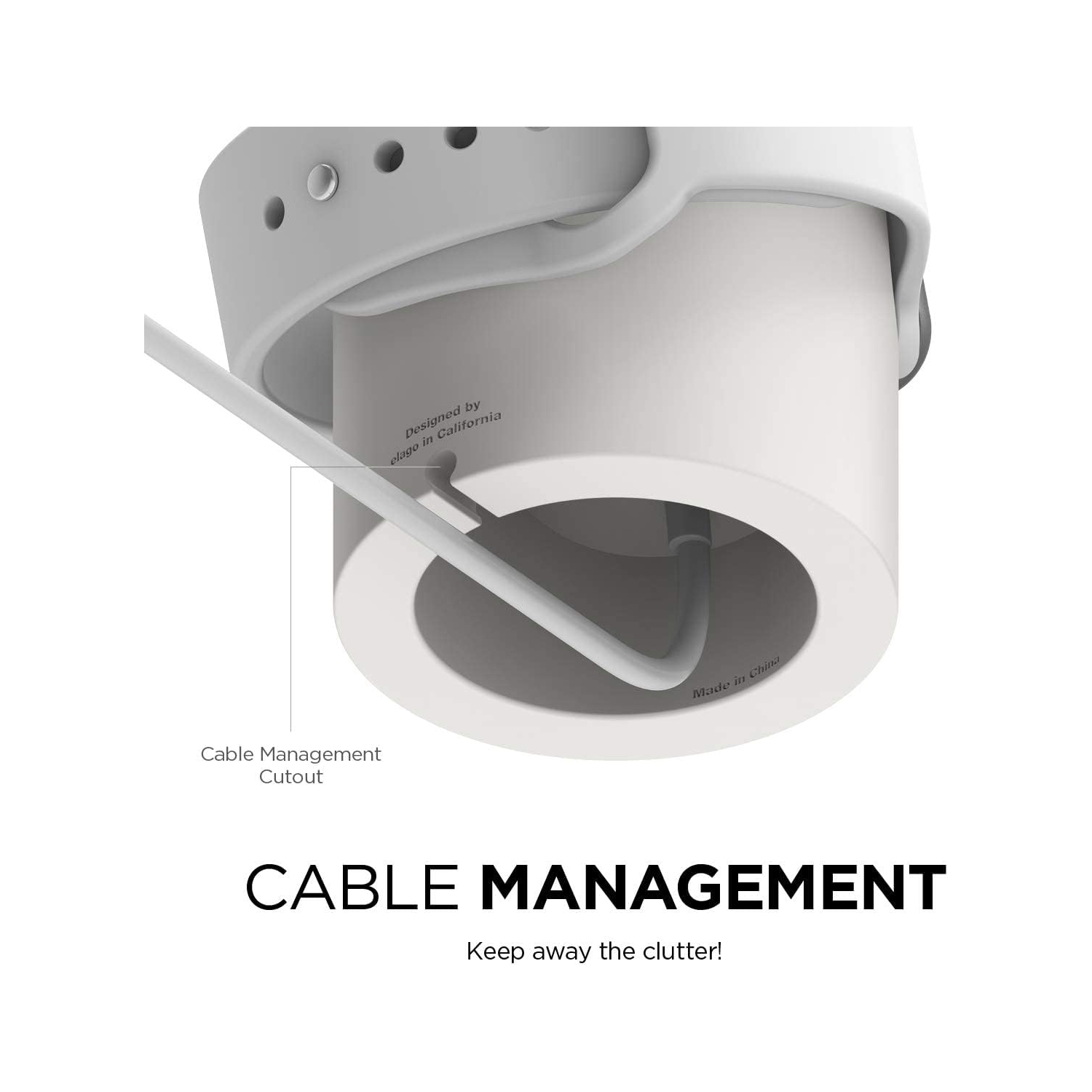 elgo W2 Station de Charge [Blanc] - Compatible avec Toutes les Séries d'Apple Watch et Mode Table de Nuit