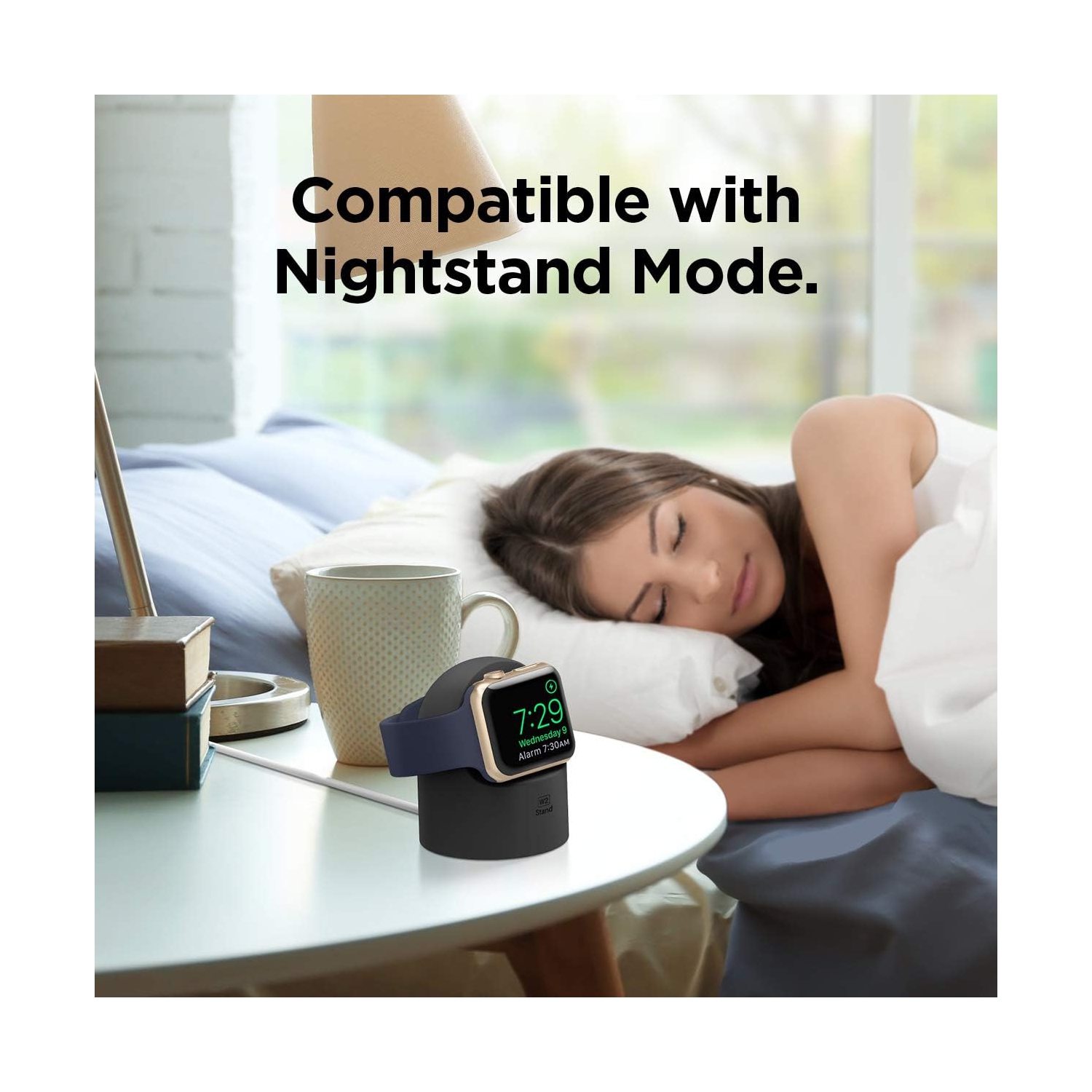 Socle Elago W2 conçu pour Apple Watch Stand compatible avec toutes les montres Apple Watch Series et le mode de table de chevet