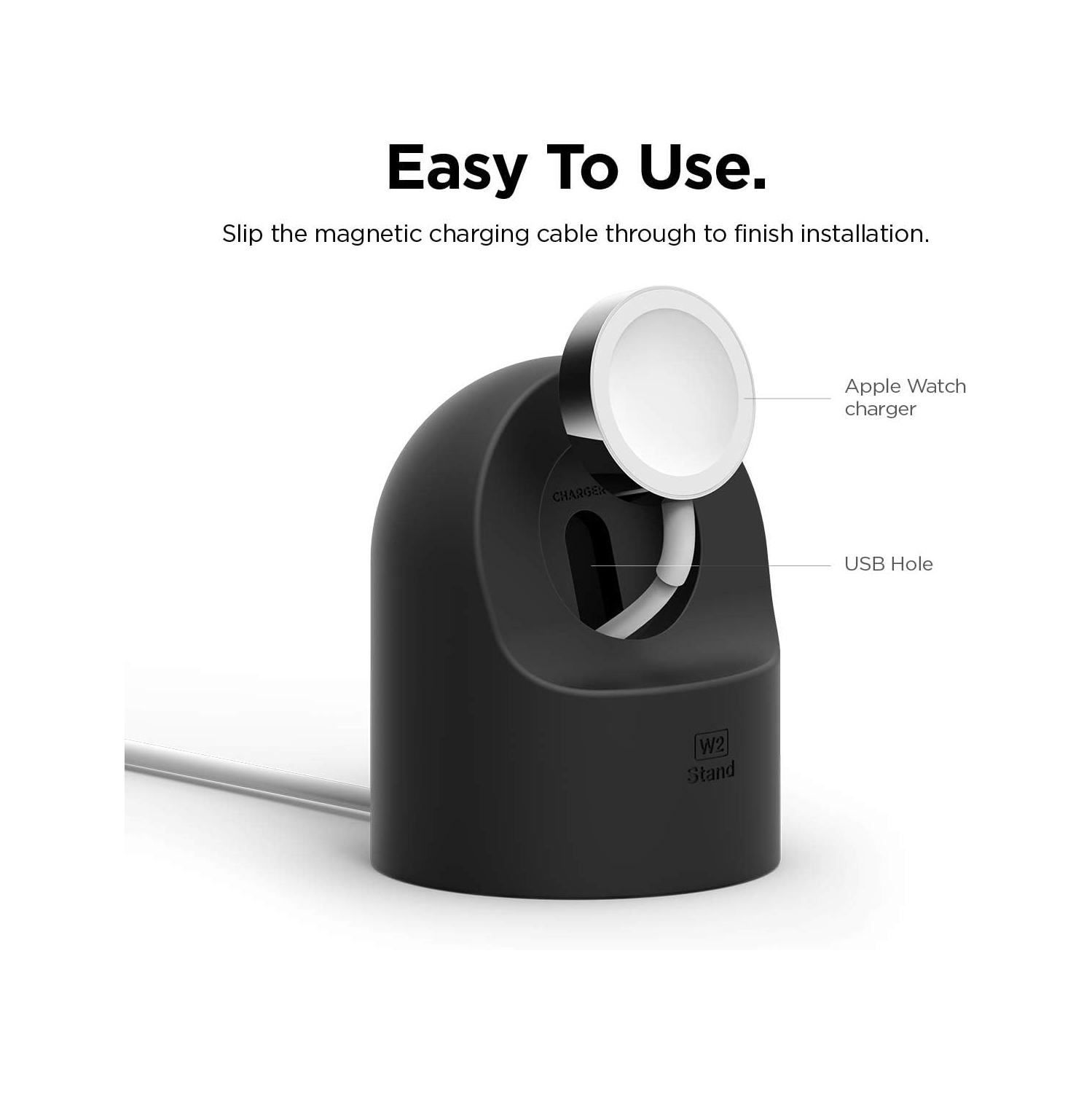 Socle Elago W2 conçu pour Apple Watch Stand compatible avec toutes les montres Apple Watch Series et le mode de table de chevet