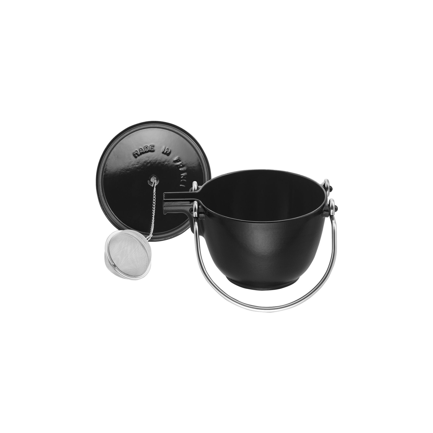 Staub, en fonte 1-qt ronde bouilloire à thé - noir mat