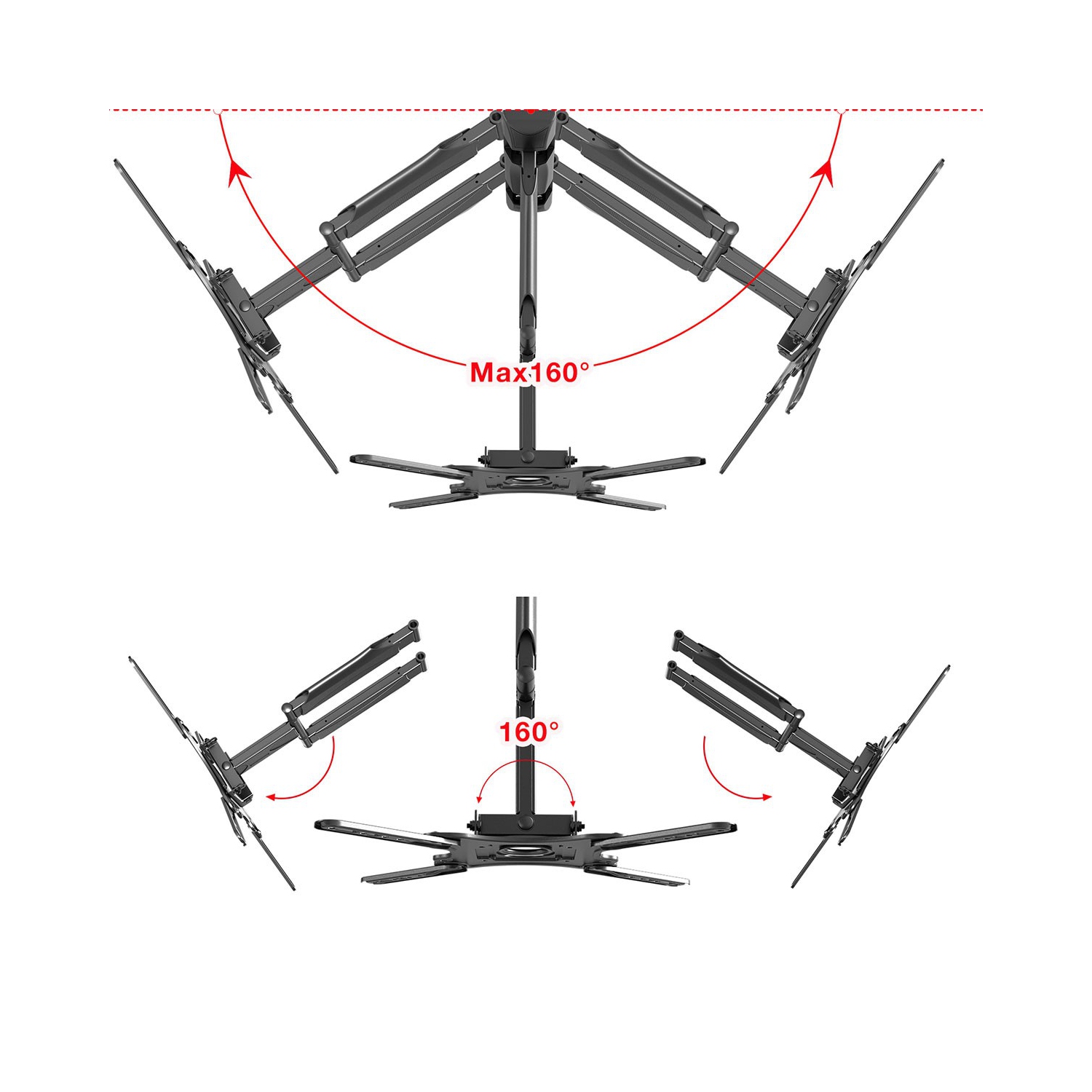 Support universel AMF-3255 articulé pour téléviseur/moniteur ACL de 32 à 55 po de Boost Industries