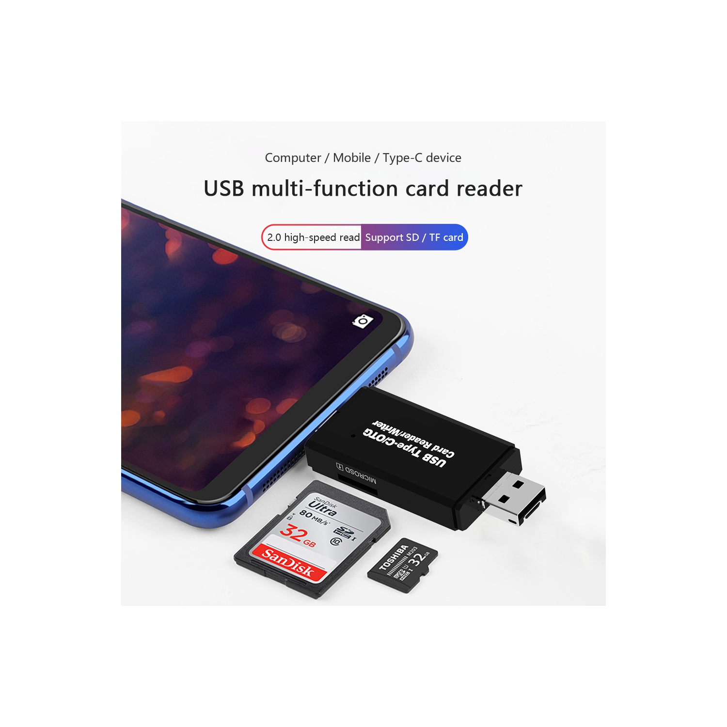 USB Micro SD Card Reader 4 En 1 Type C/USB A Vers SD/Micro - Temu Canada