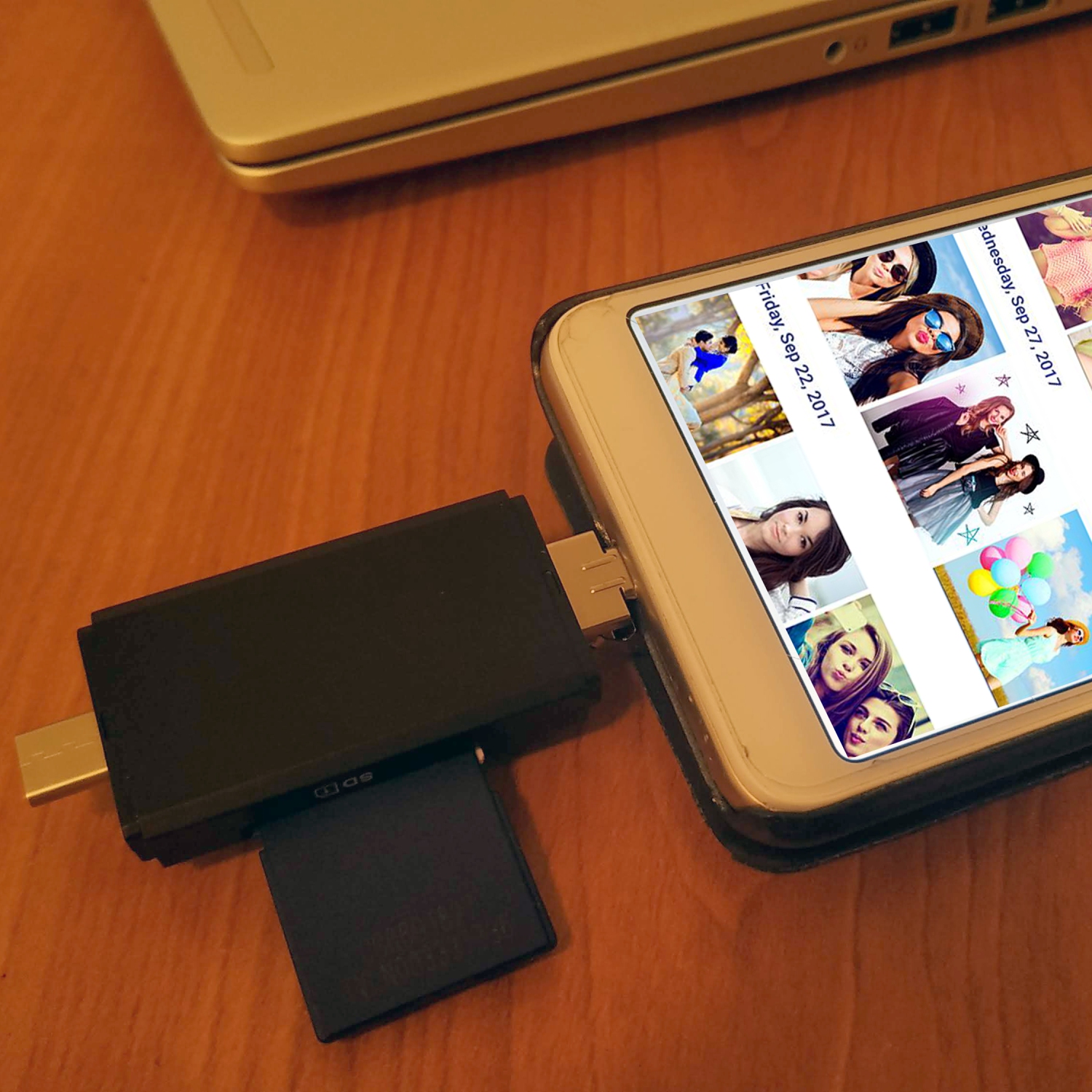 Lecteur de carte USB Type-C pour SD, Micro SD, Smartphones Android Caméras | Lecteur - Enregistreur USB 2.0 Haute Vitesse 480 Mbps