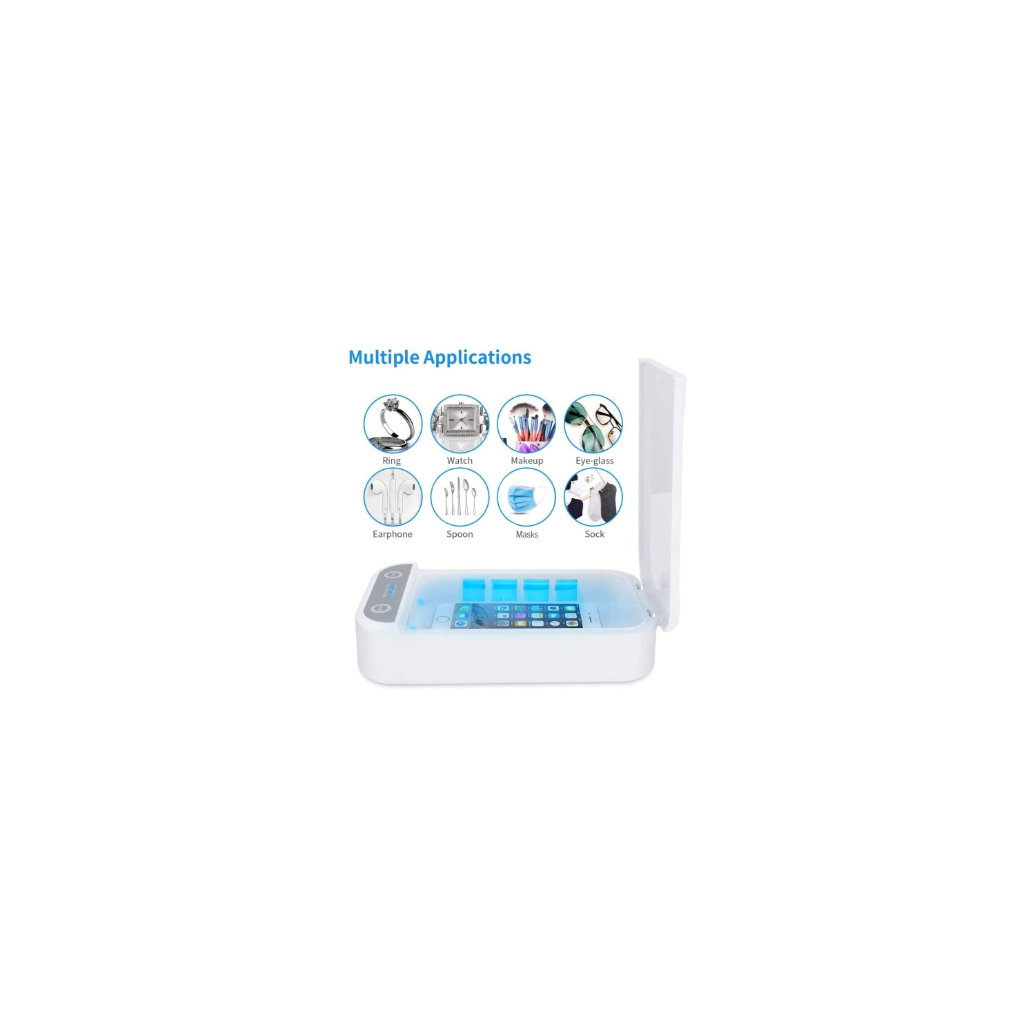 Disinfection Box/ sanitizer UV-C Light - Portable Antibacterial Sterilization Box for Phones, Headphones, Keys and More,