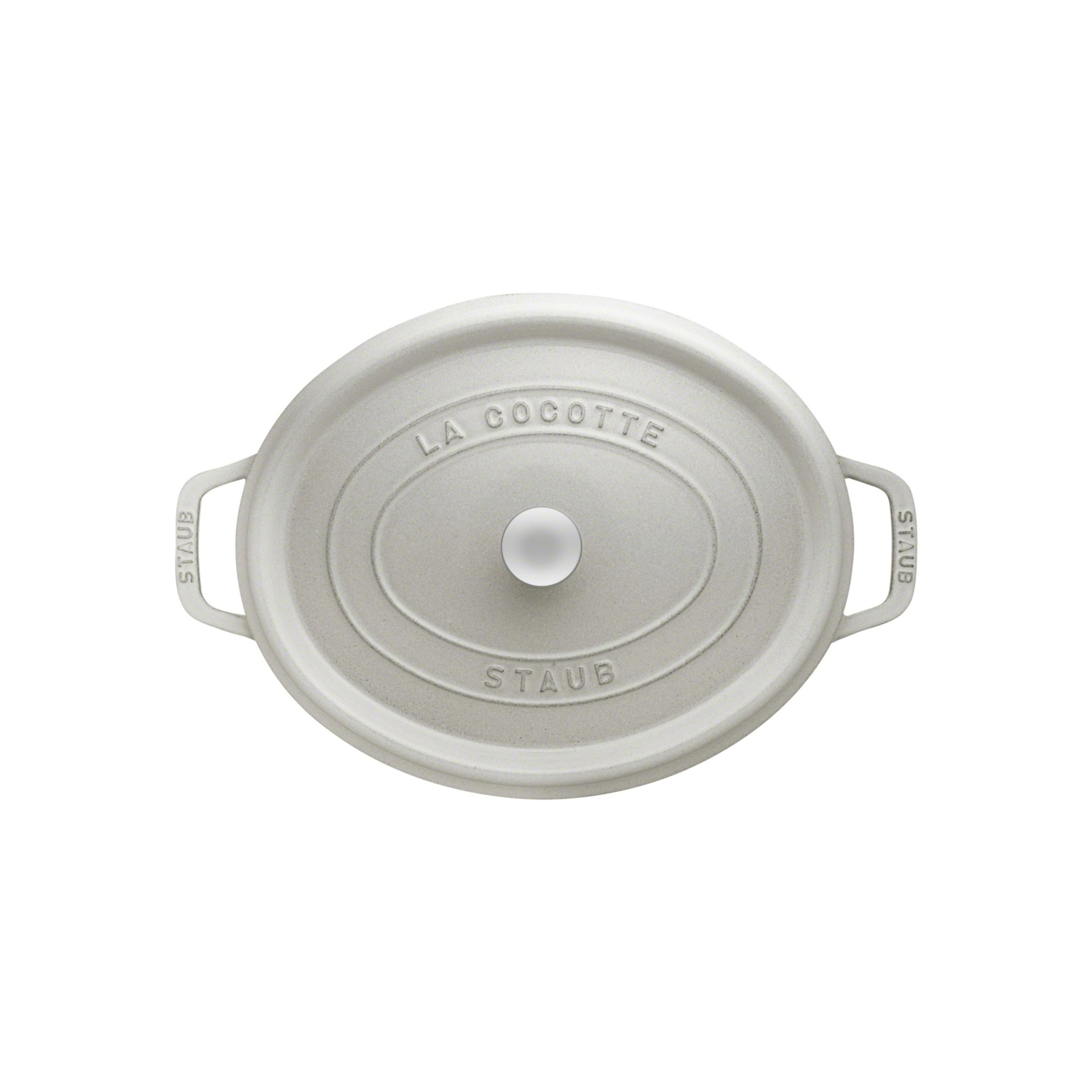 STAUB La Cocotte 5,5 L – Cocotte ovale en fonte, truffe blanche