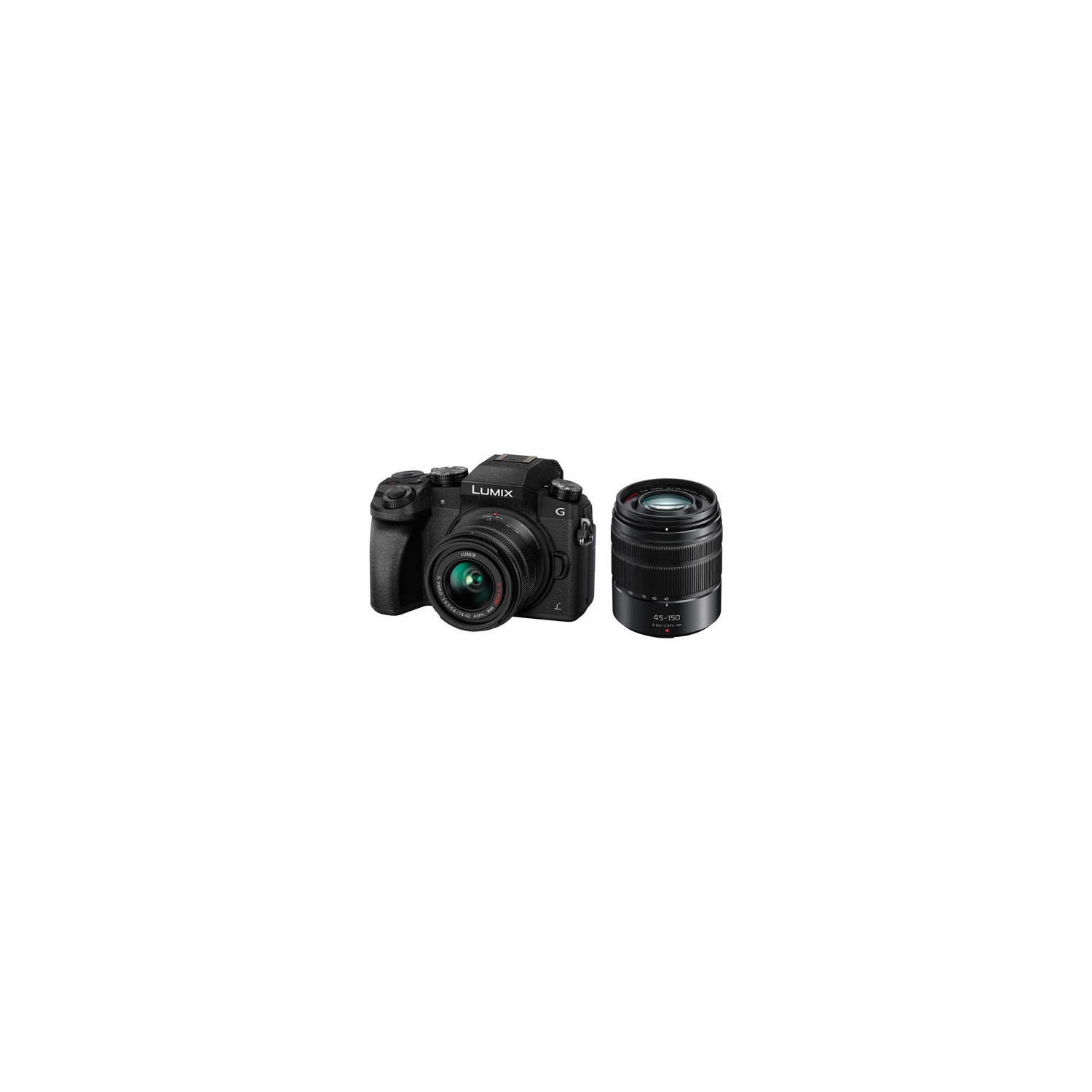 Panasonic LUMIX G7 Mirrorless Camera with 14-42mm & 45-150mm Lens Kit - Open Box