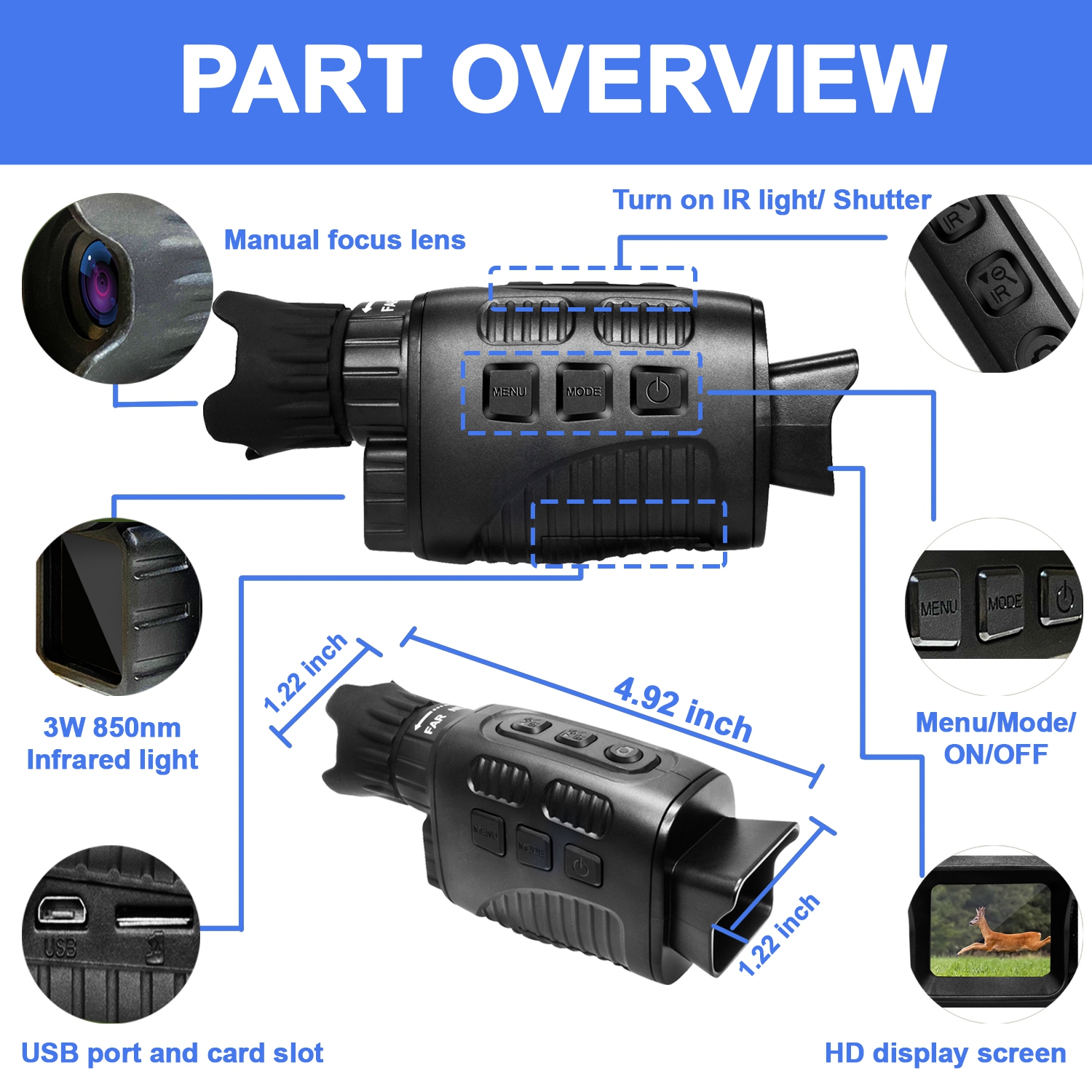 Rexing B1 Basic Night Vision Goggles/Monoculars