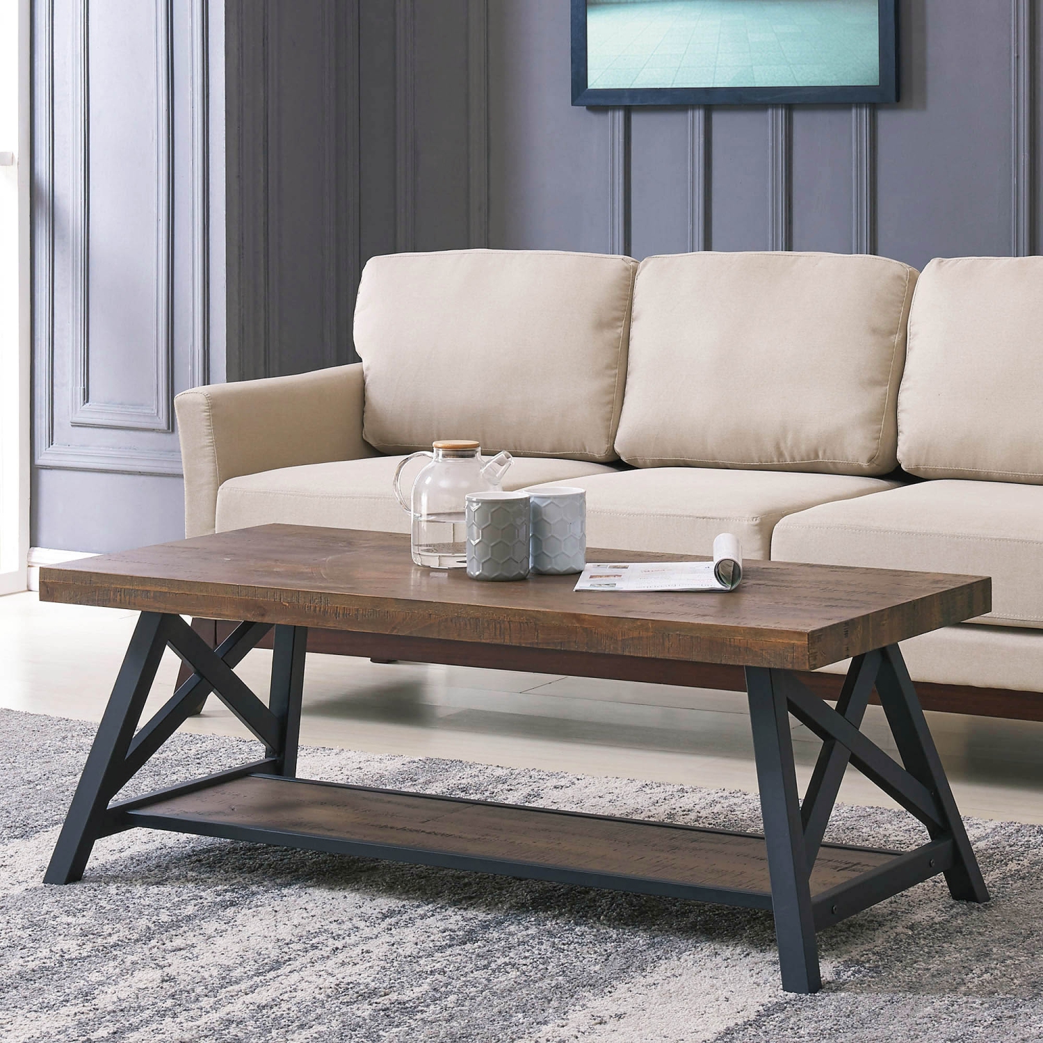 Viva Lifestyle Furiture COFFEE TABLE - RUSTIC OAK