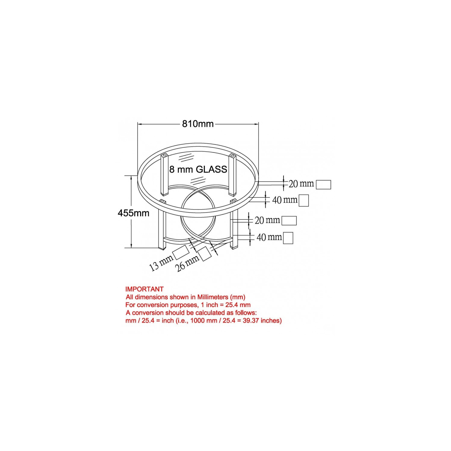 Viva Lifestyle Furiture COFFEE TABLE - CHROME