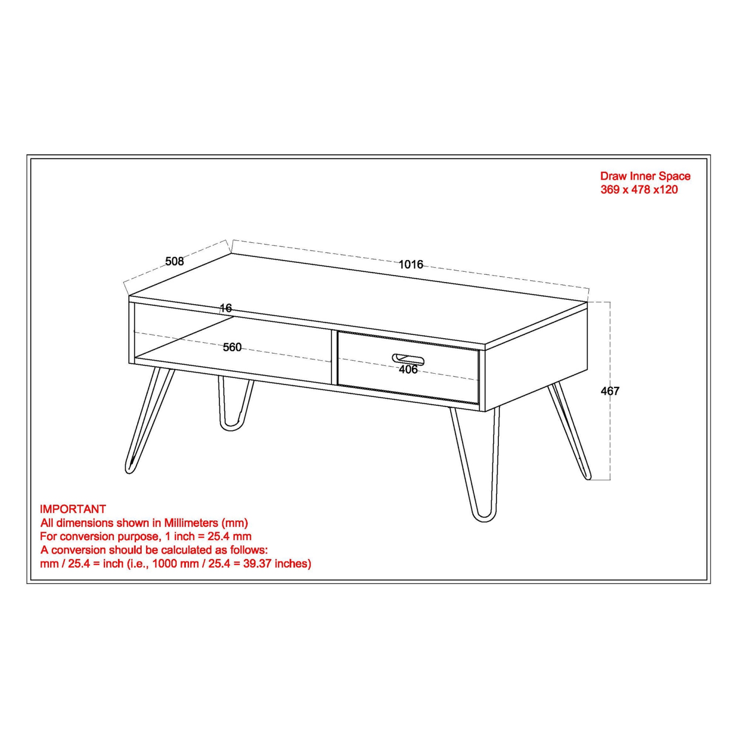 Viva Lifestyle Furiture COFFEE TABLE - NATURAL BURNT